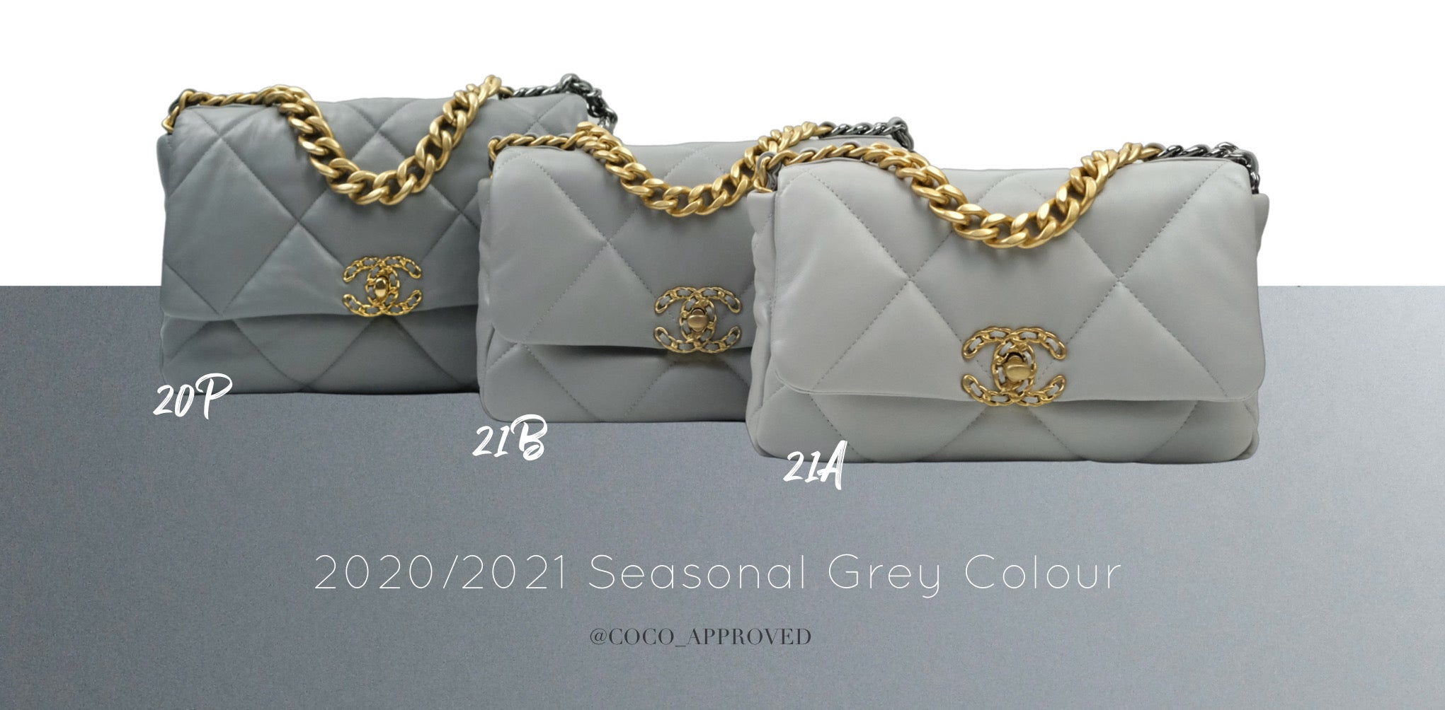 Chanel Flap Bag Grey Clair Lambskin Aged Gold Hardware 22B – Coco