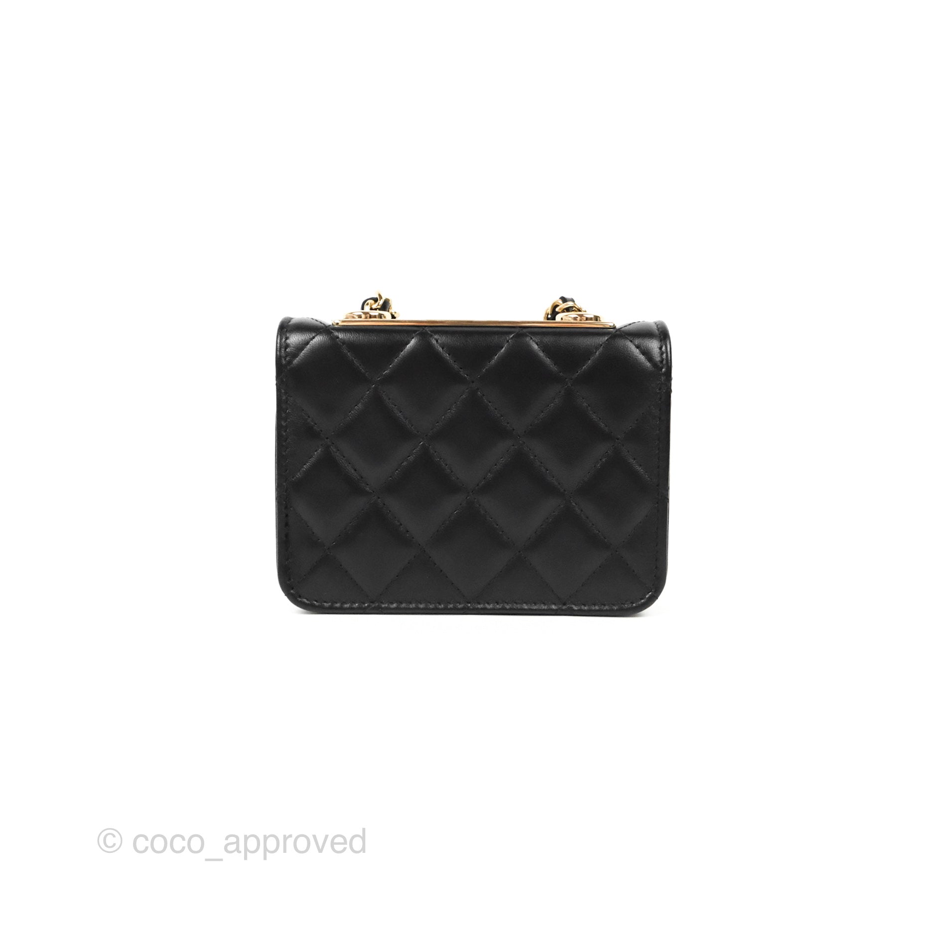 Chanel Mini Quilted Trendy CC Card Holder With Chain Black