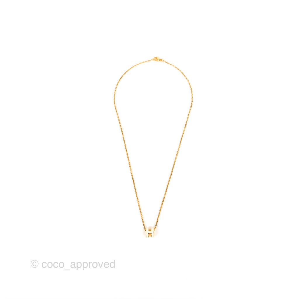 Hermès Mini Pop H Pendant Necklace White Gold Hardware