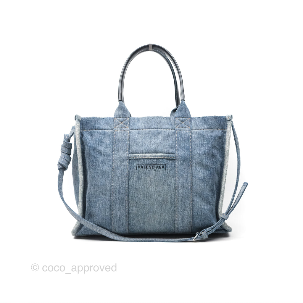 Balenciaga Medium Hardware Tote Denim Blue