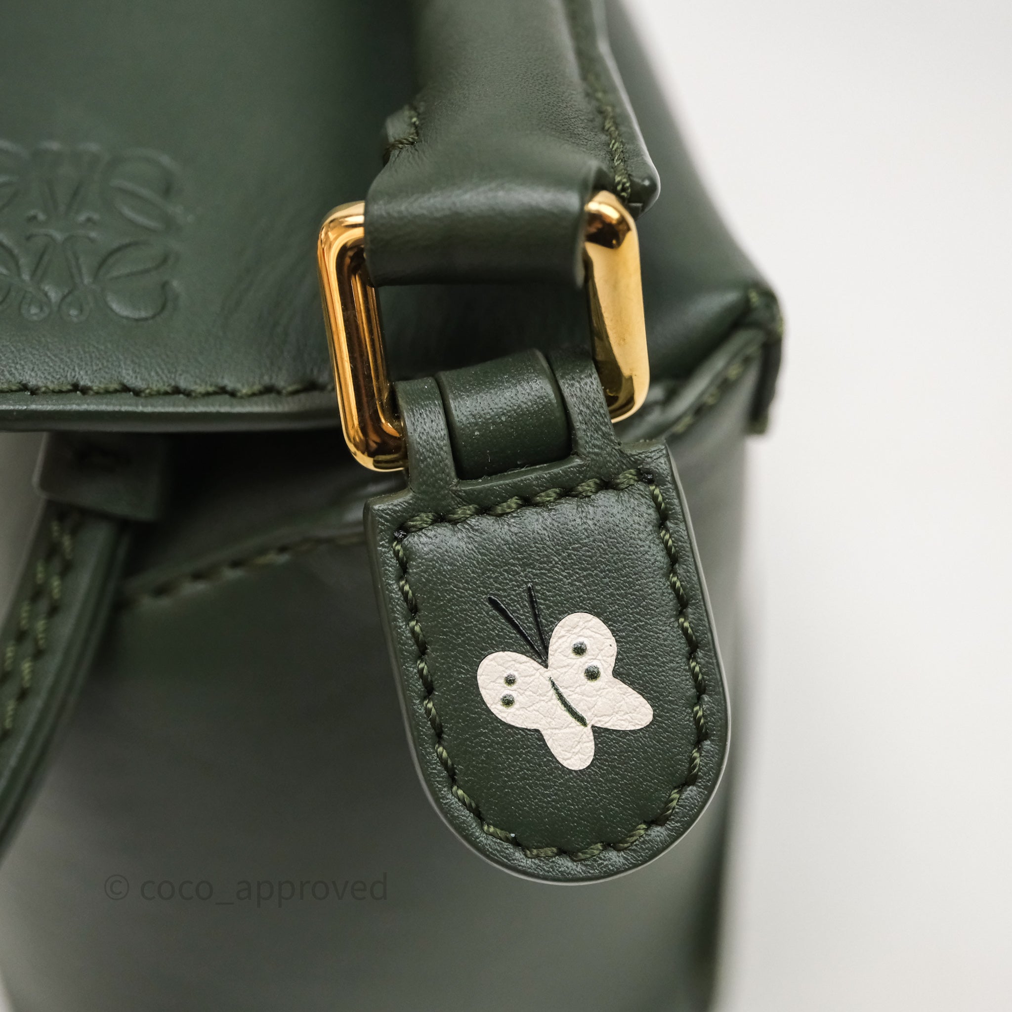 Loewe X SUNA FUJITA Mini Pandas Puzzle Bag Dark Green Calfskin