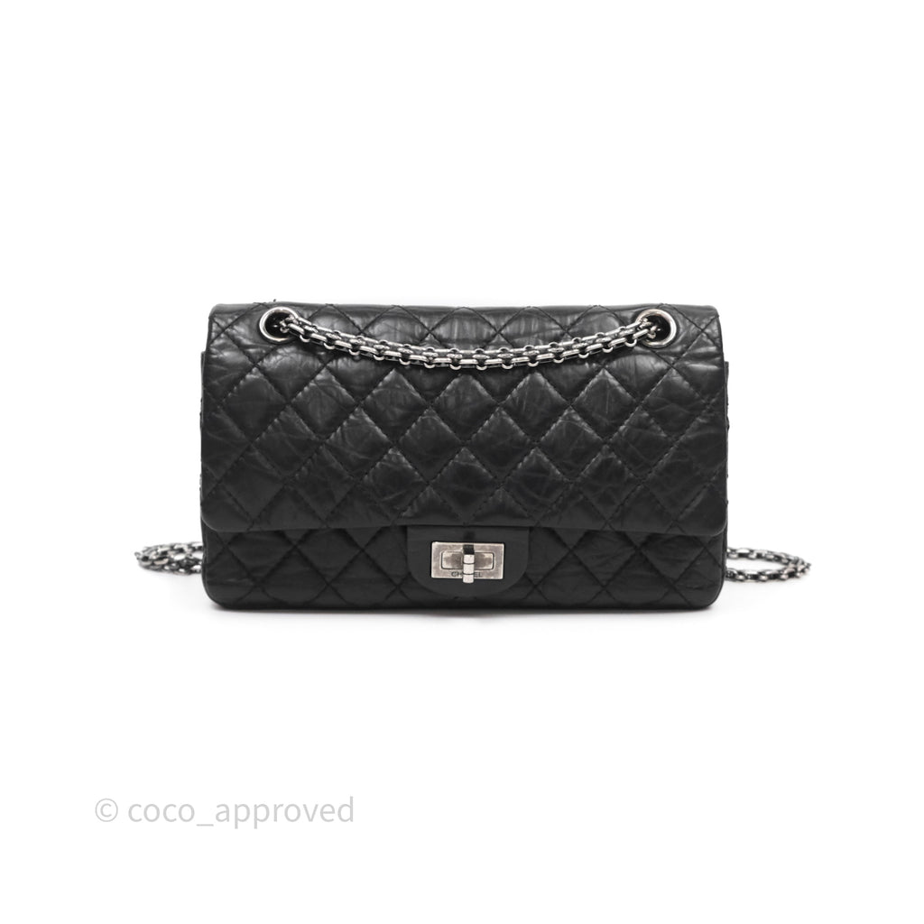 Chanel Reissue 225 Quilted Black Crumple Calfskin Ruthenium Hardware