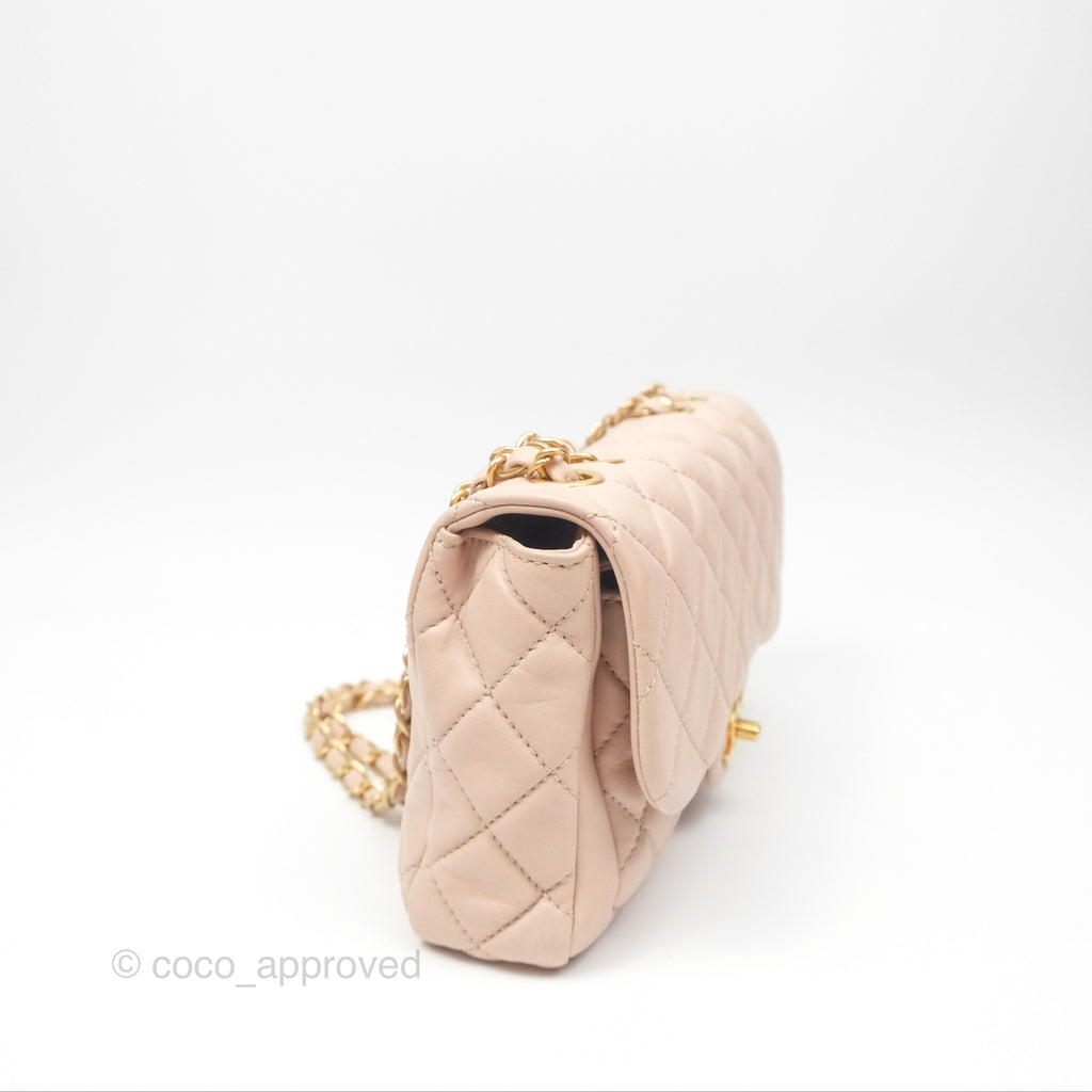 Chanel Flap Bag Pink Aged Gold Hardware