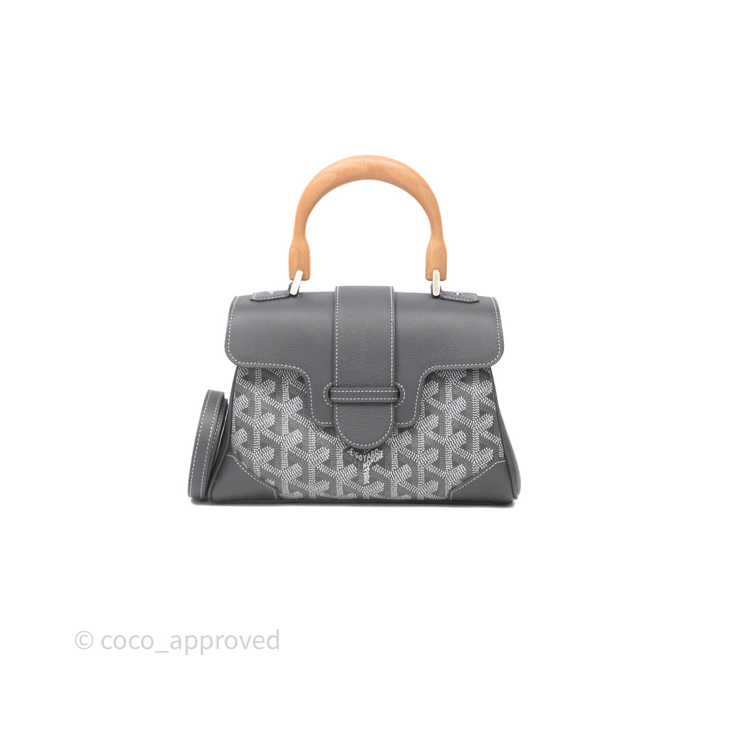Goyard Saïgon Mini Bag Chevroches Calfskin Grey Silver Hardware