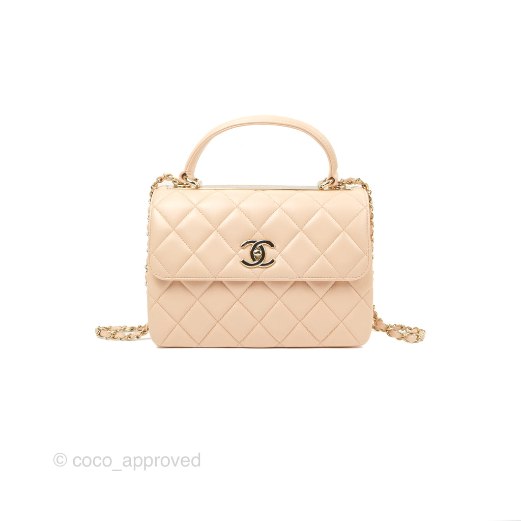 Chanel Small Trendy CC Light Beige Pink Lambskin Gold Hardware