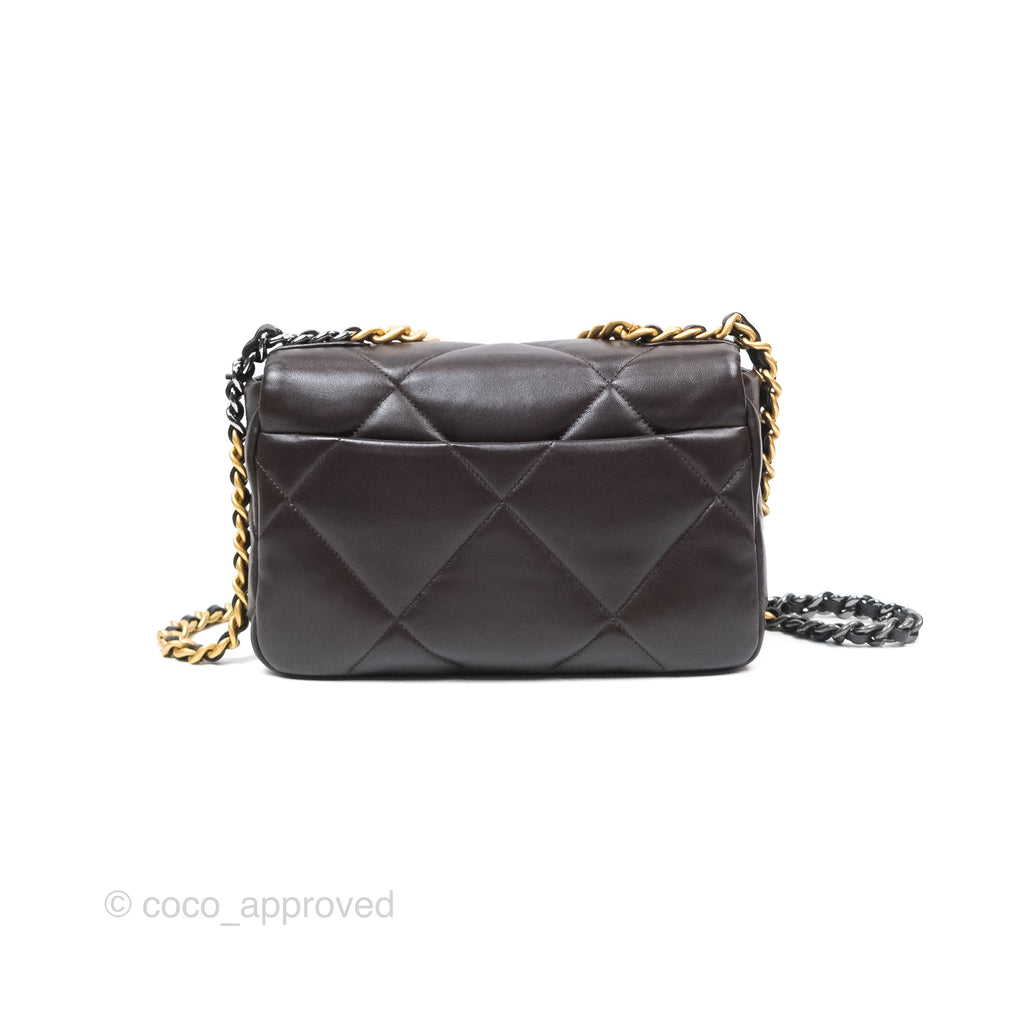 Chanel 19 Small Dark Brown Mixed Hardware