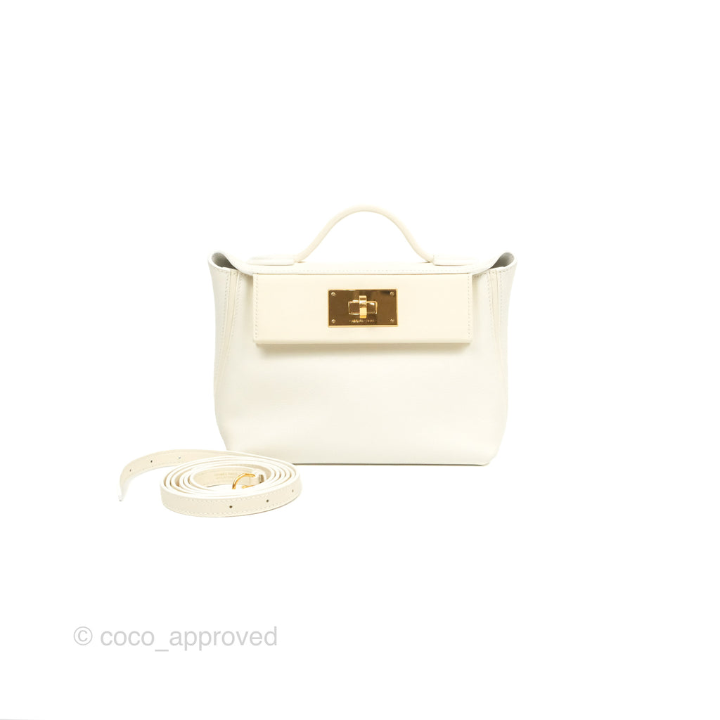 Hermès 24/24 21 Mini Blanc/Nata Evercolour/Swift Gold Hardware