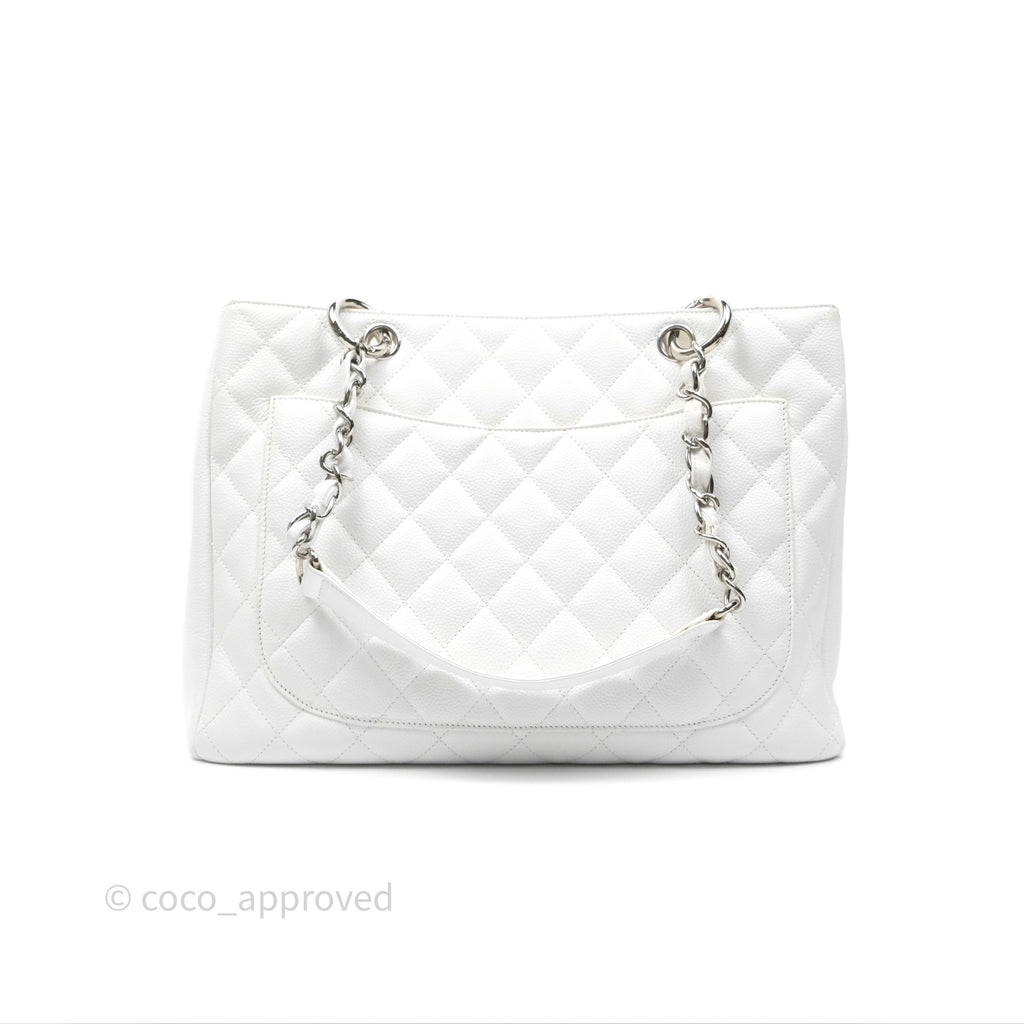 Chanel GST White Caviar Silver Hardware