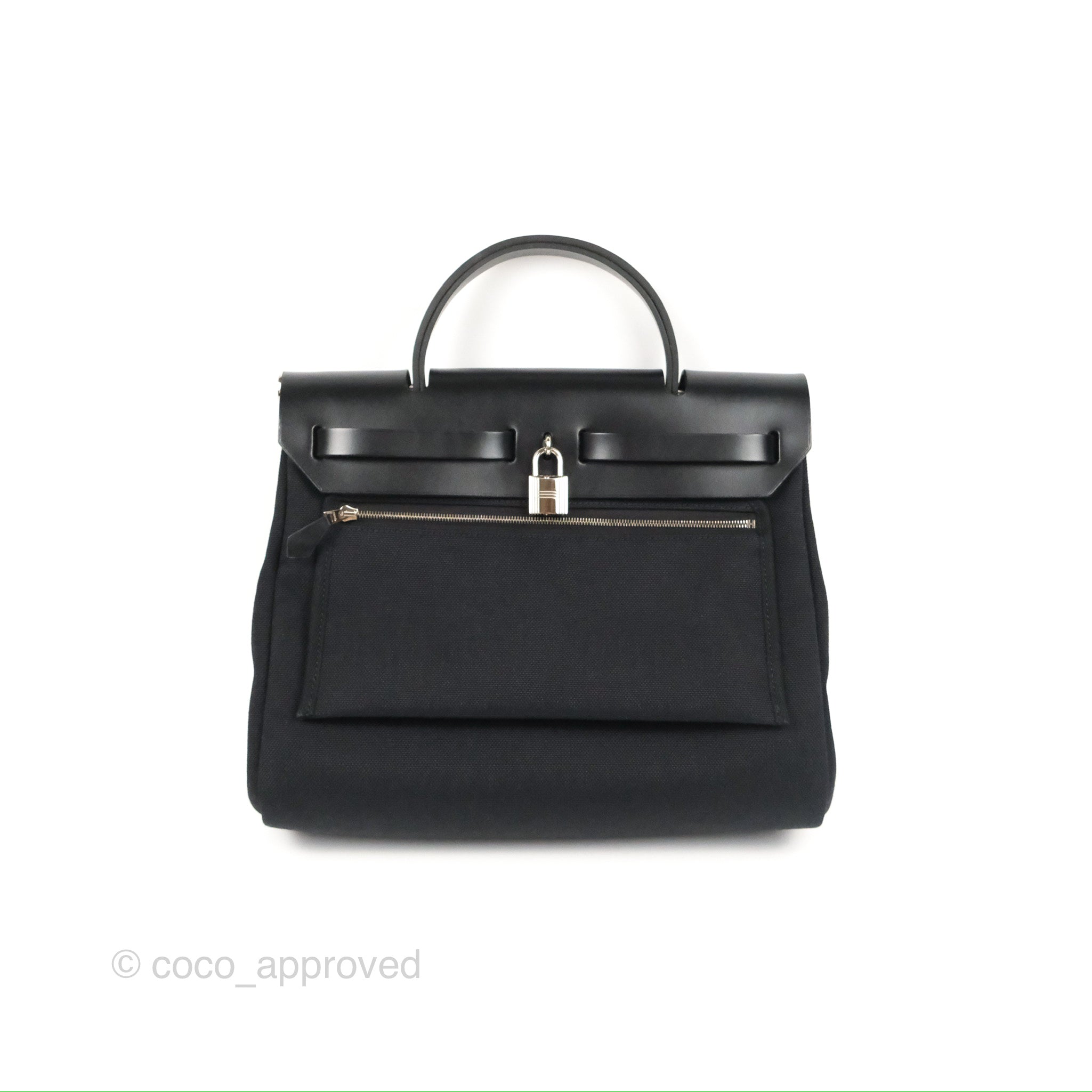 Hermès Herbag Zip 31 Black Canvas Palladium Hardware – Coco Approved Studio