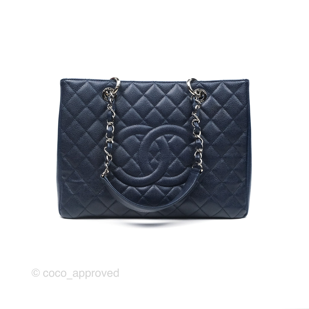 Chanel GST Navy Caviar Silver Hardware