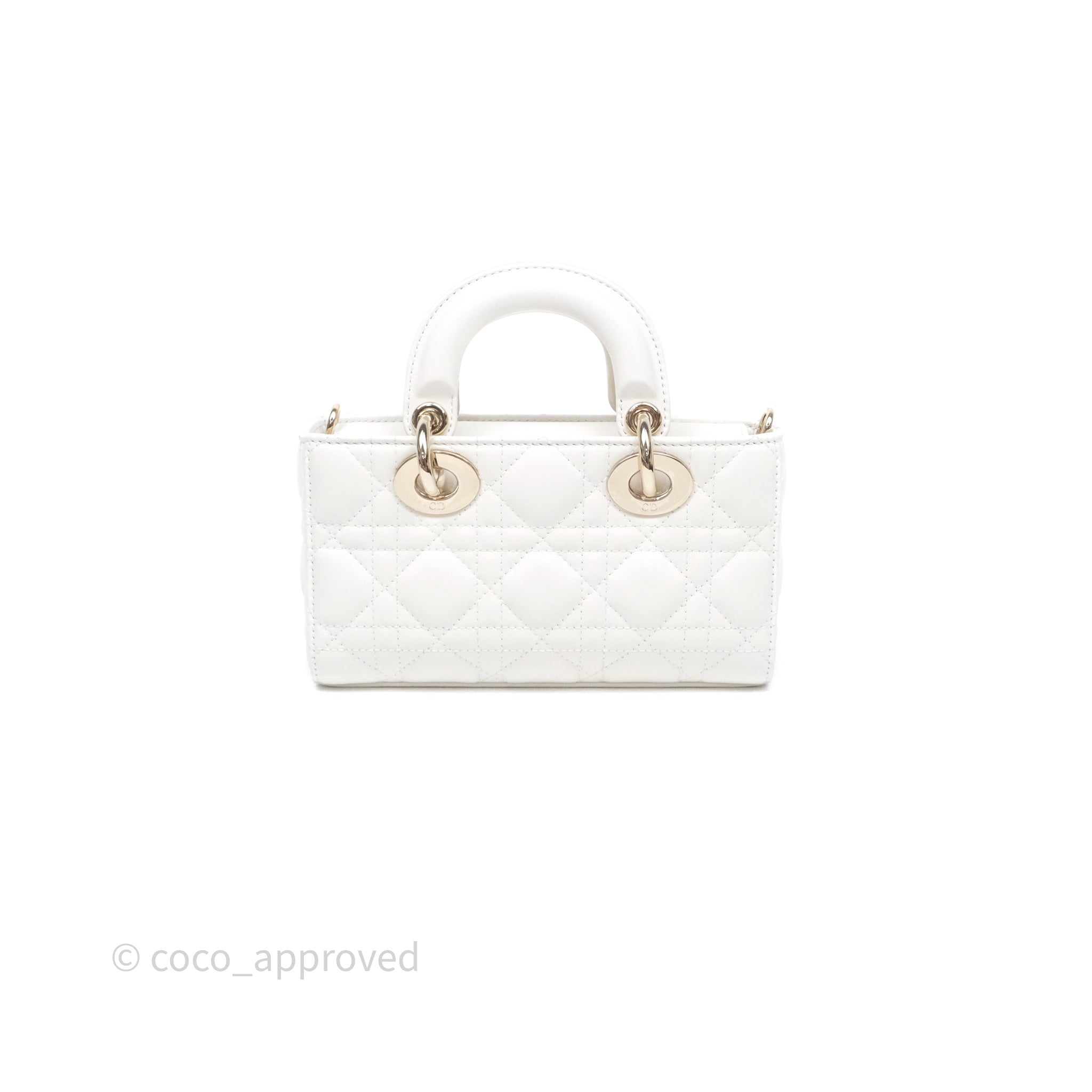 Christian Dior Mini Lady D-Joy White Light Gold Hardware – Coco