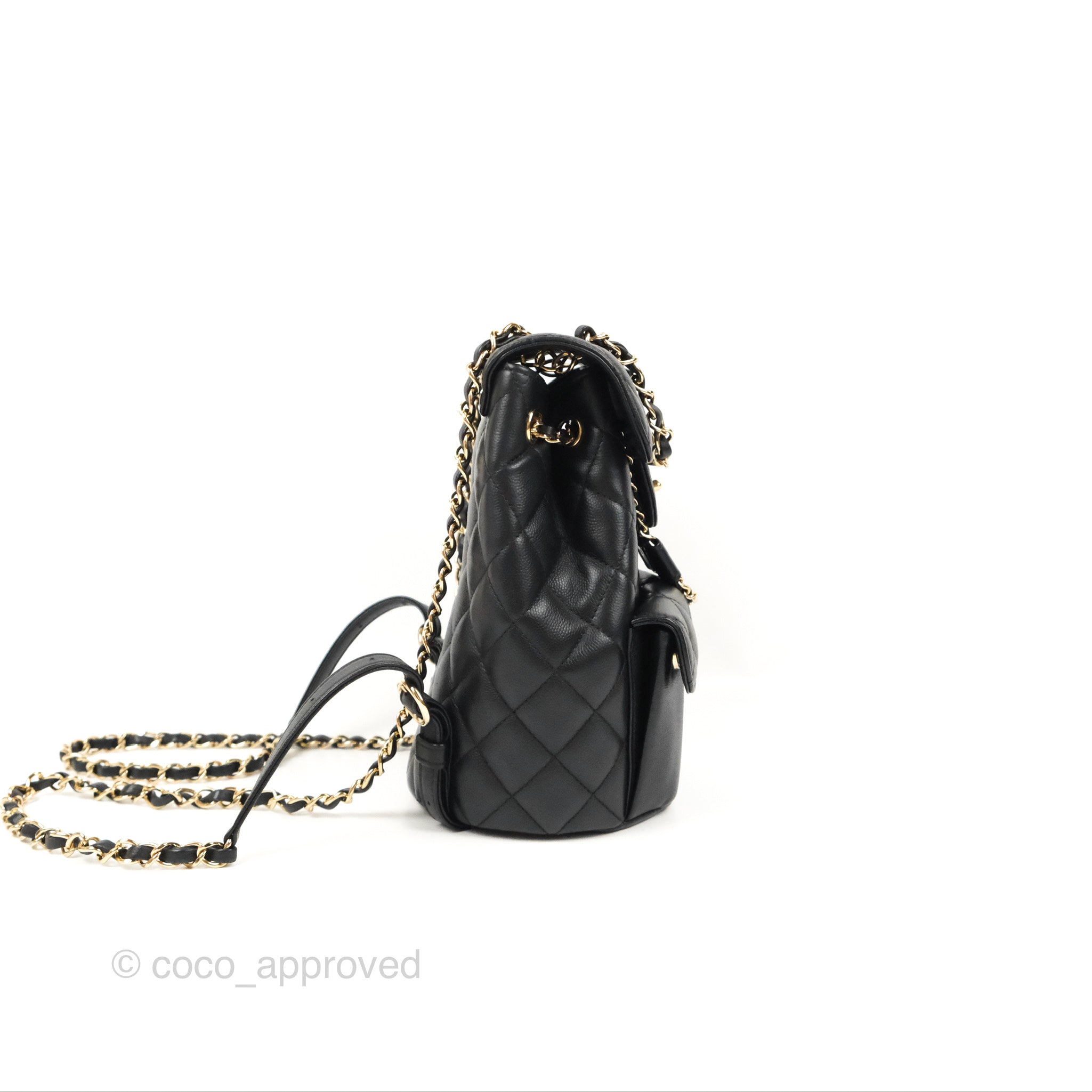 Chanel Pockets Backpack Black Caviar Gold Hardware 22S – Coco Approved  Studio