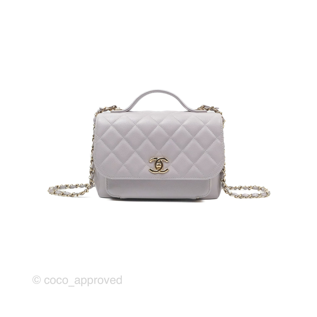 Chanel Quilted Medium Business Affinity Flap Grey Caviar Light Gold Hardware
