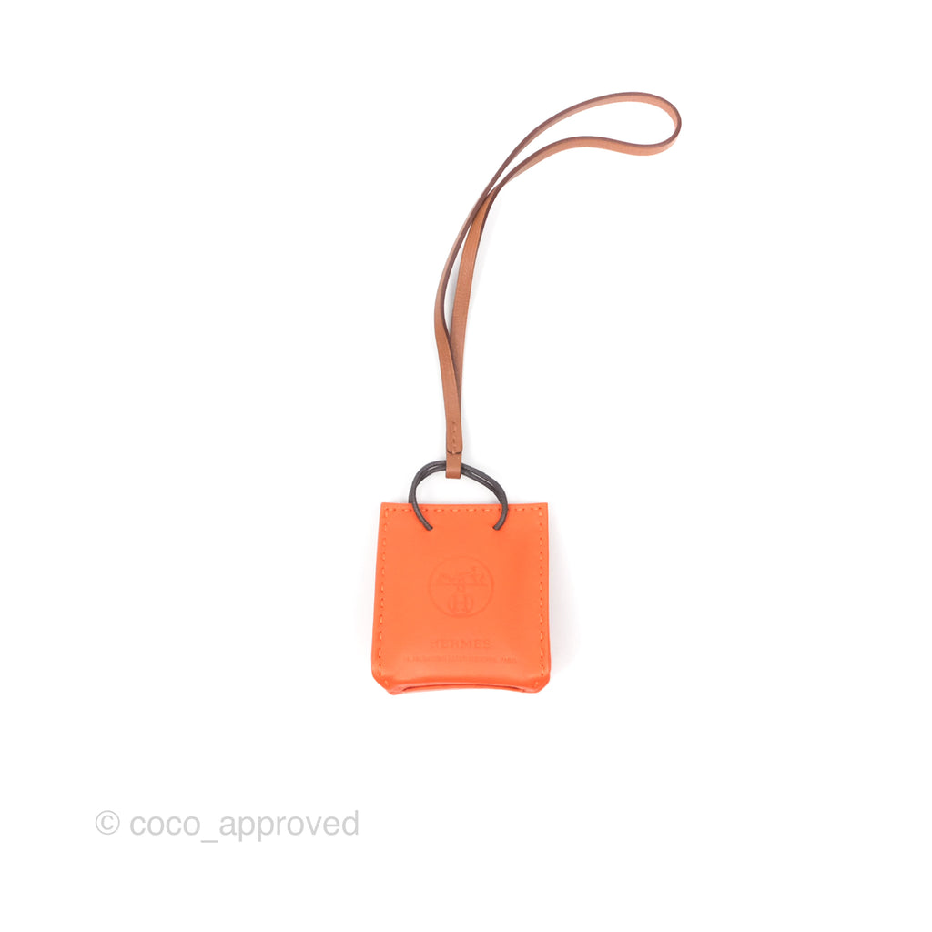 Hermès Orange Shopping Bag Charm