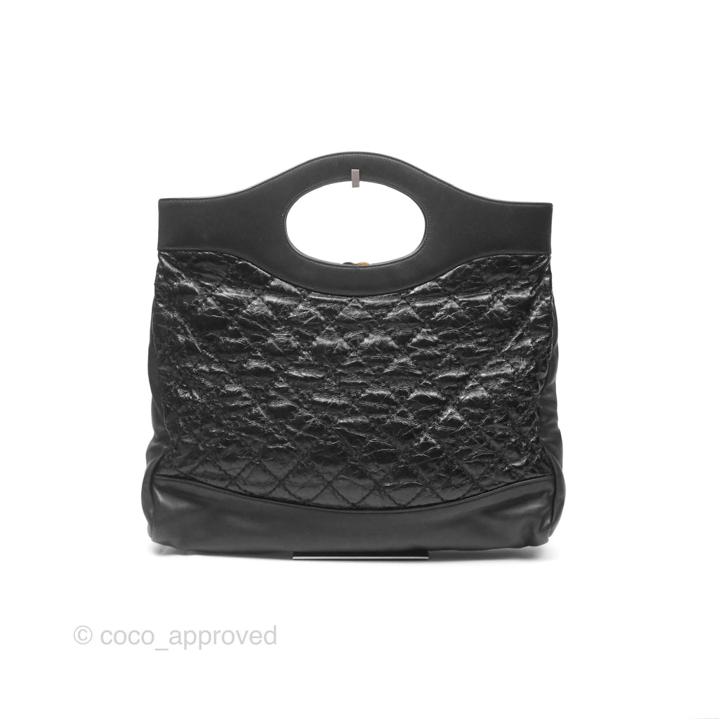 Chanel 31 Large Shopping Bag Black Aged Calfskin