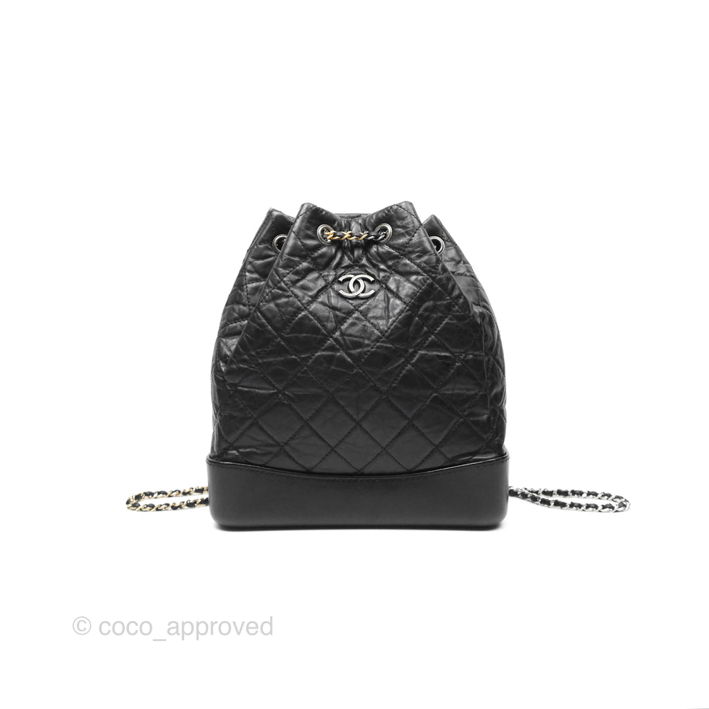 Chanel Medium Gabrielle Backpack Black Aged Calfskin