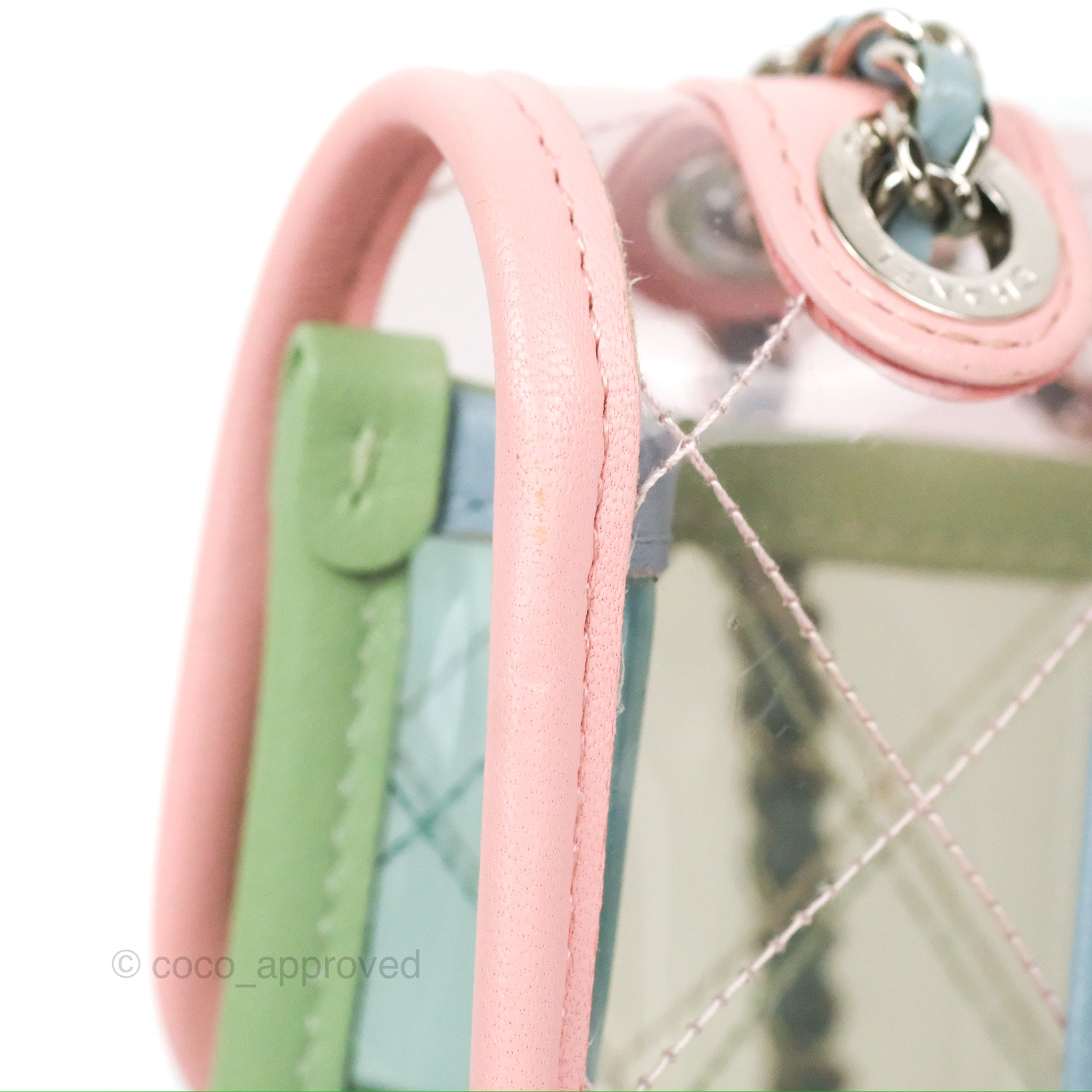 CHANEL PVC Coco Splash Mini Flap Bag Blue Pink Green
