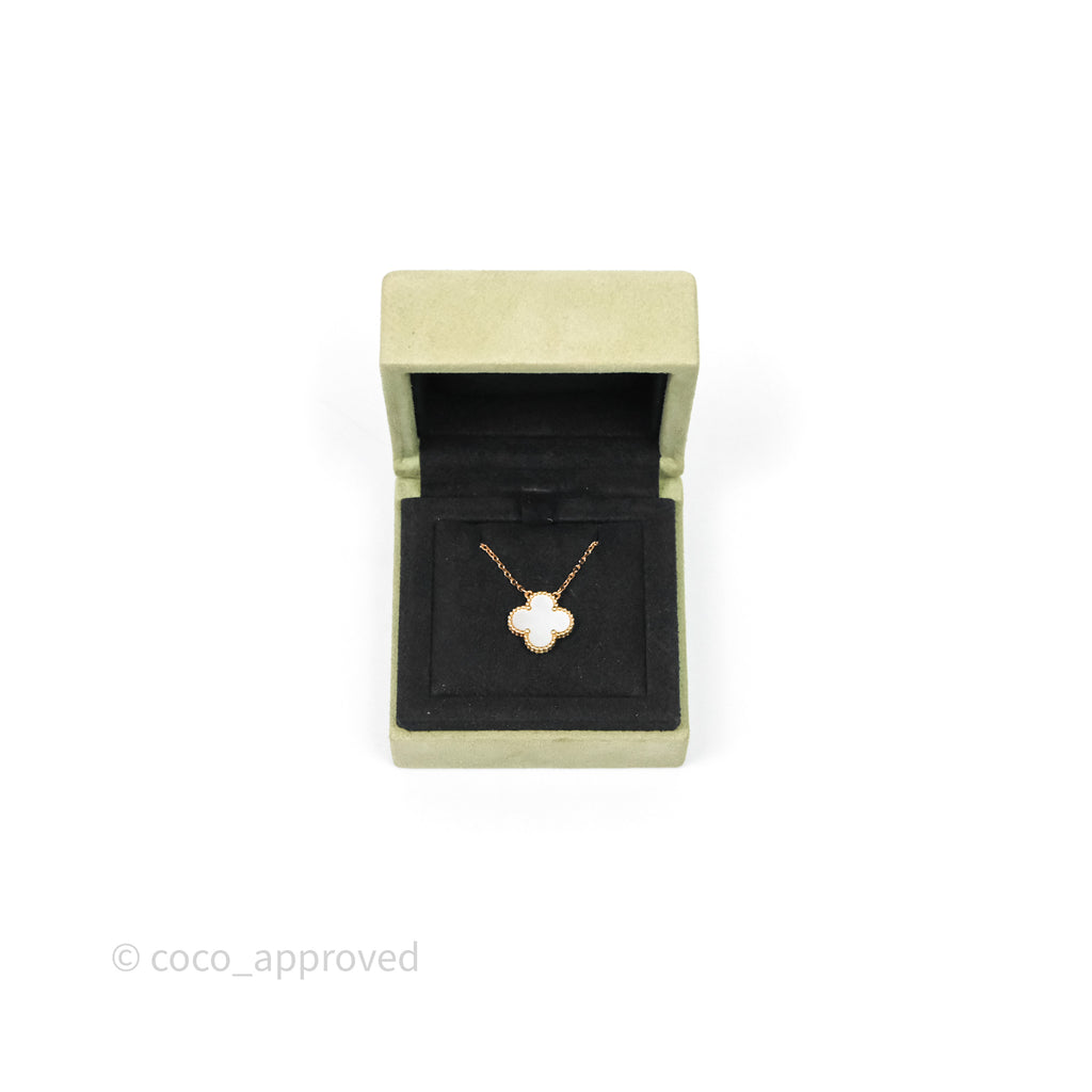 Van Cleef & Arpels Vintage Alhambra Pendant Necklace White Mother-of-pearl Yellow Gold