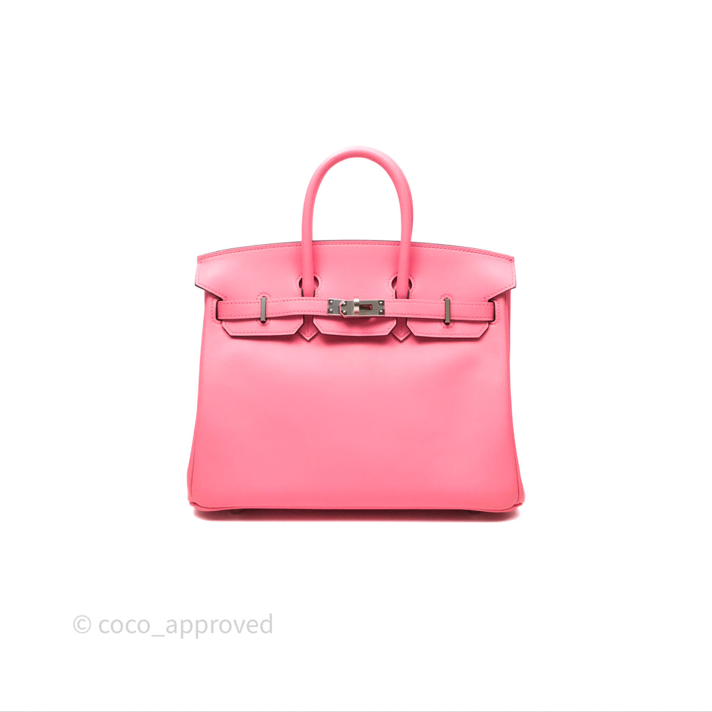 Hermès Birkin 25 Retourne Rose Azalee 8W Swift Palladium Hardware