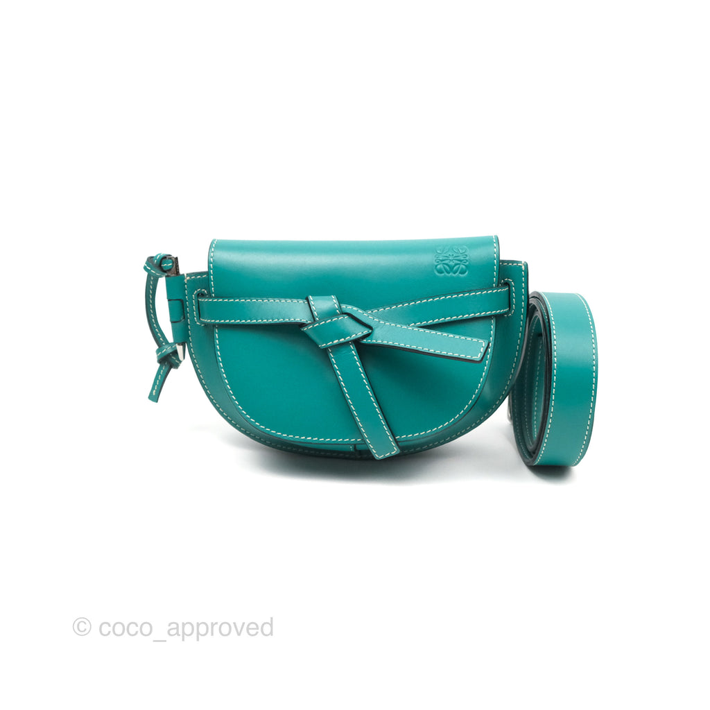 Loewe Mini Gate Belt Bag in Soft Calfskin Green