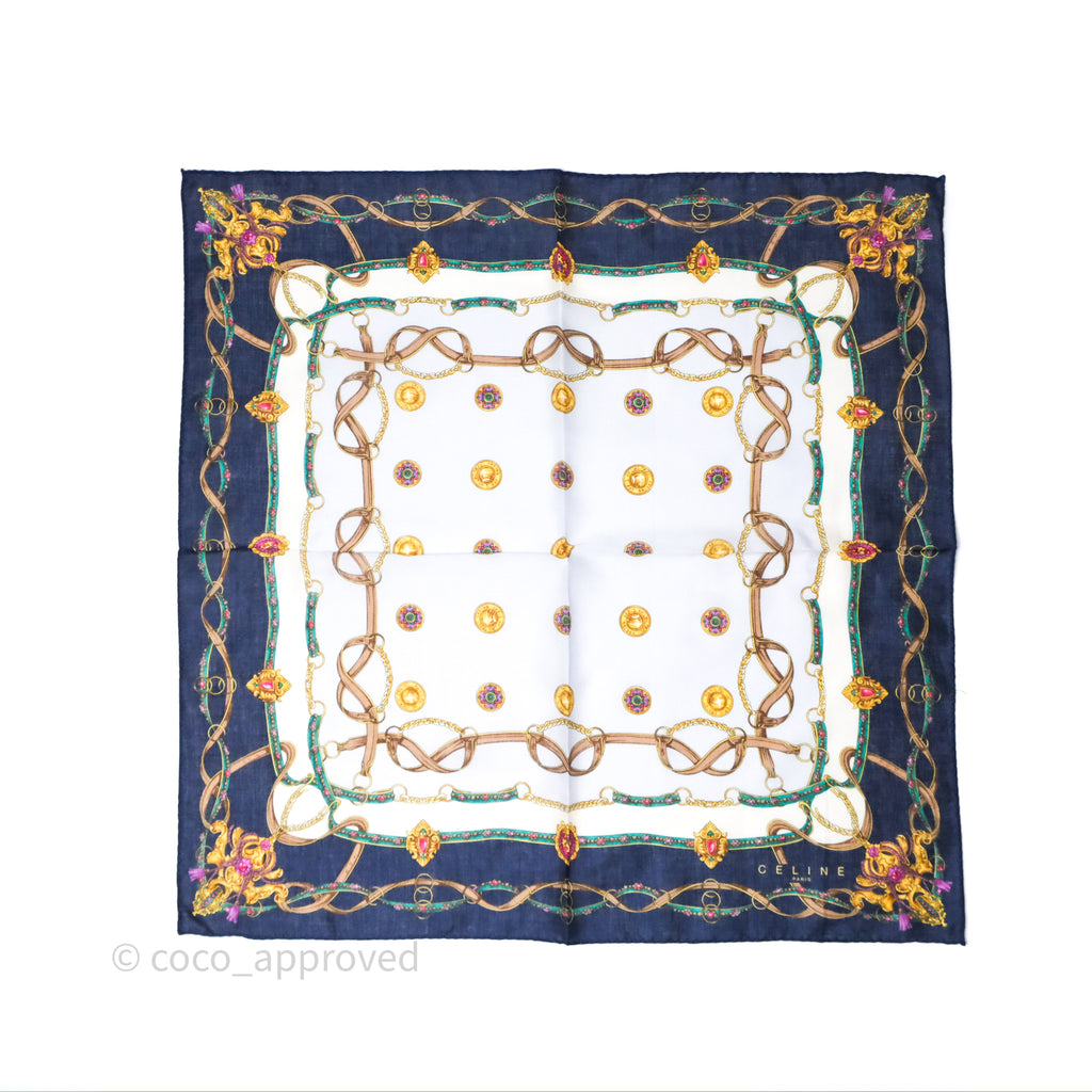 Celine Vintage Scarf Navy