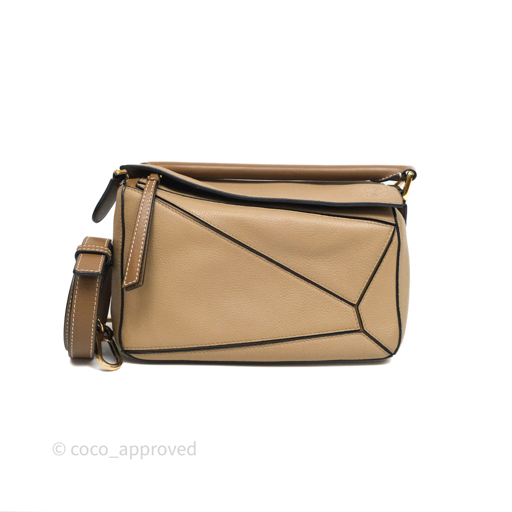Loewe Small Puzzle Bag Sand Mink Grained Calfskin