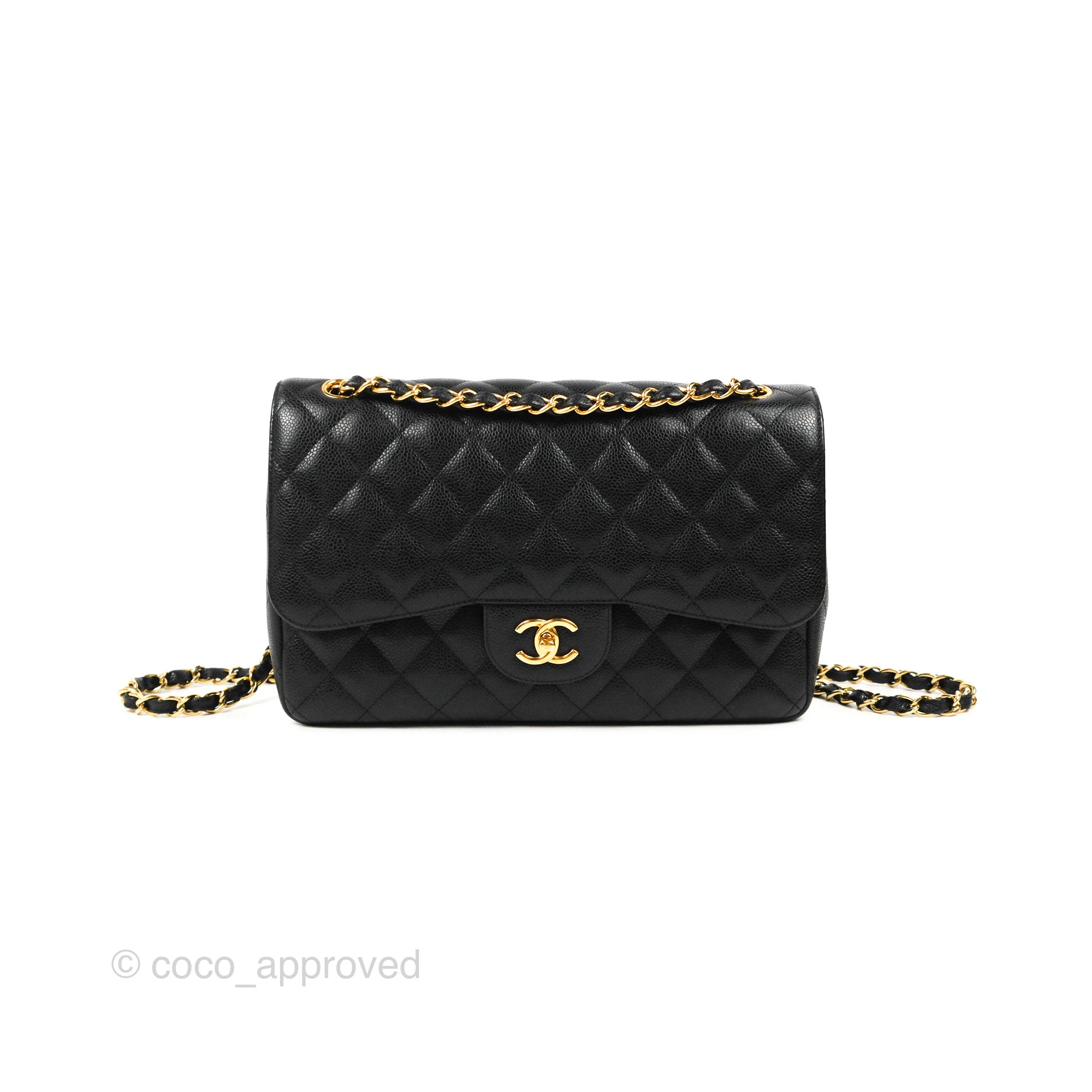 CHANEL Classic Double Flap Bag Jumbo Black Quilted Lambski Gold