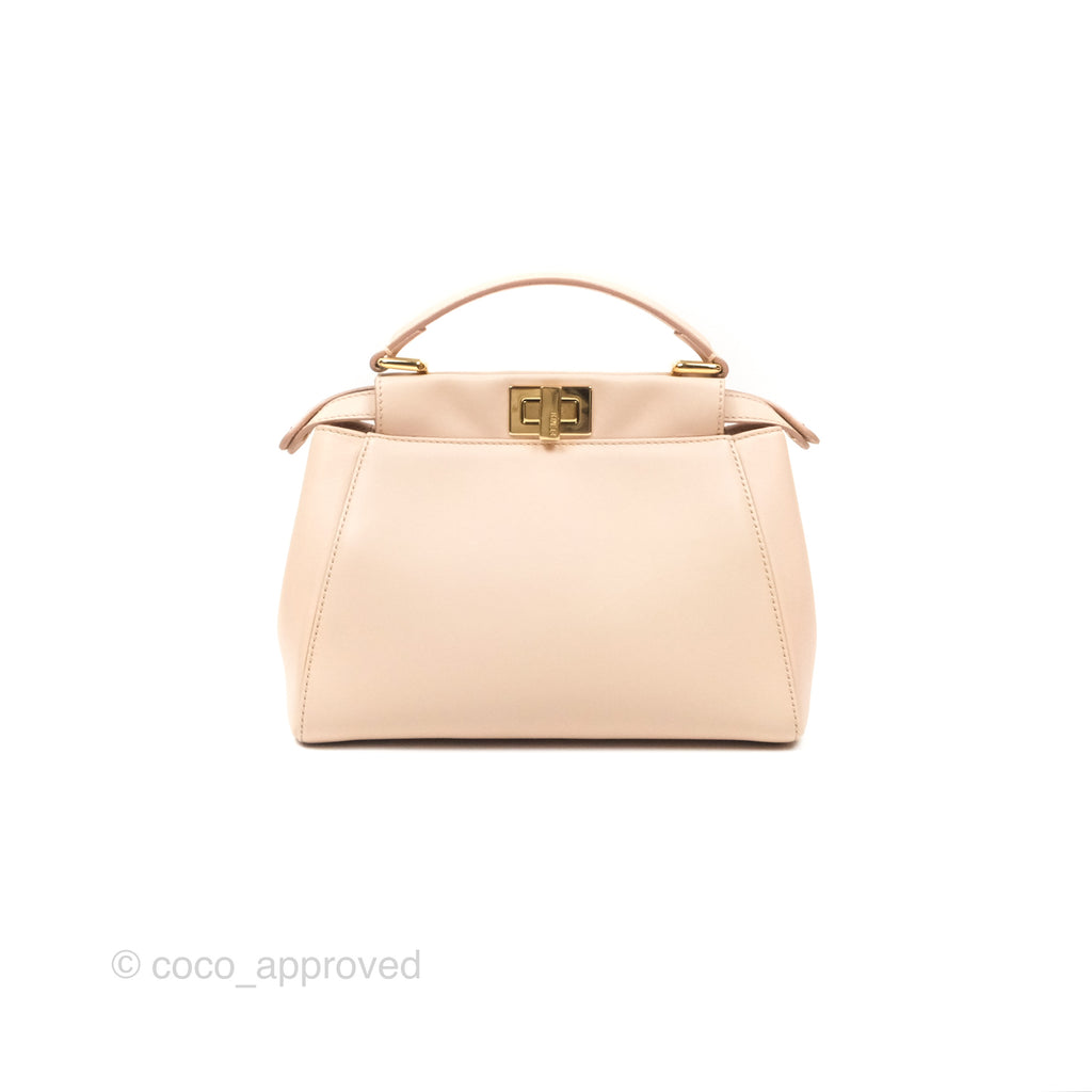 Fendi Mini Peekaboo Bag Light Pink Lambskin Gold Hardware