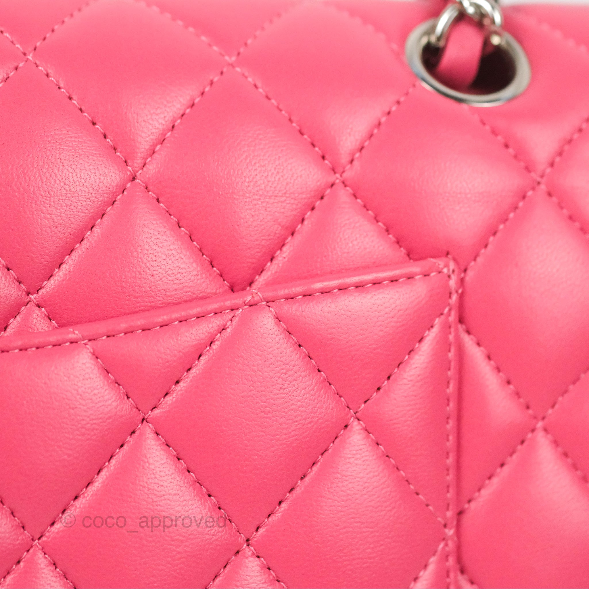 Chanel Classic M/L Medium Flap Quilted Pink Lambskin Silver Hardware – Coco  Approved Studio