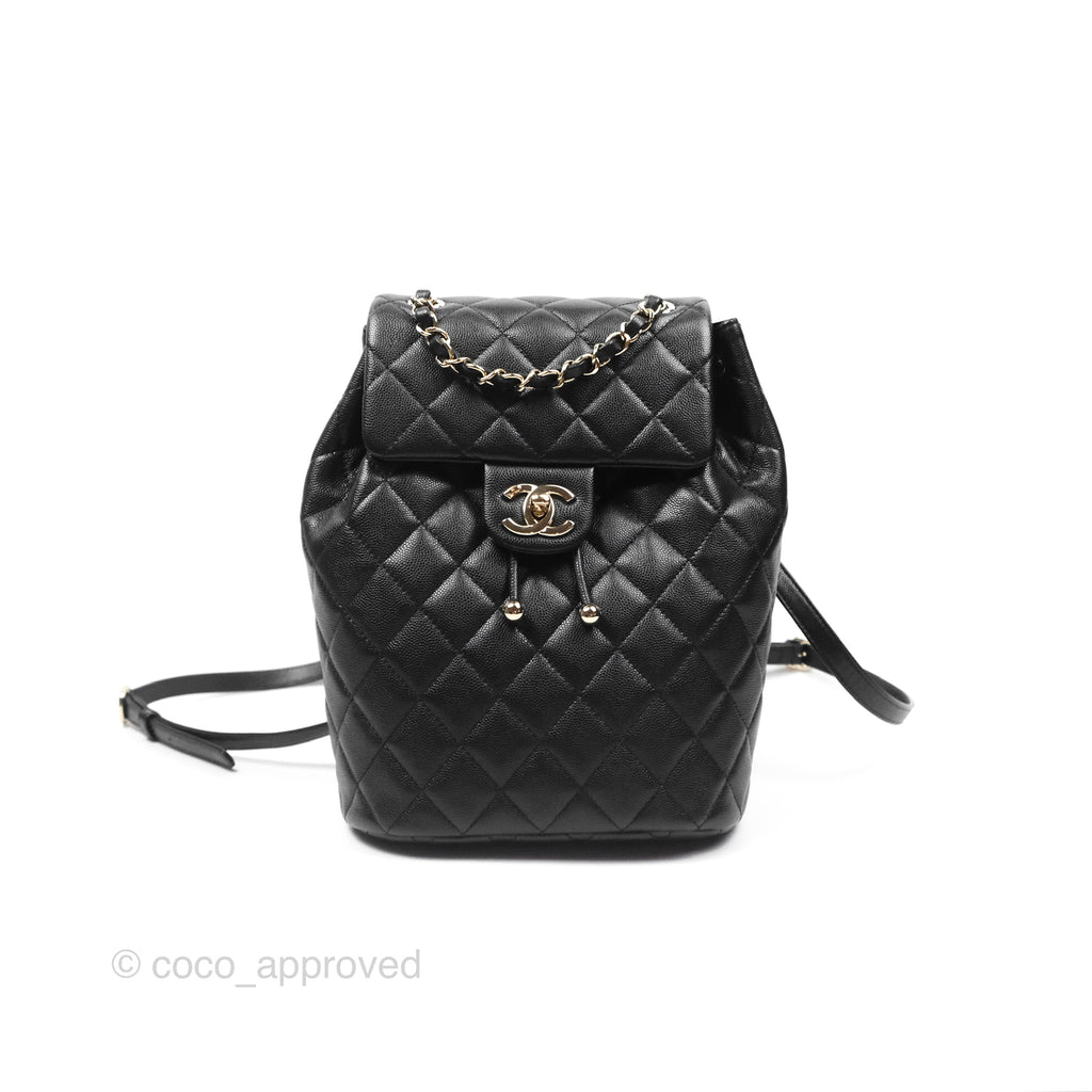 Chanel Mini Urban Spirit Backpack Black Caviar Gold Hardware 23S