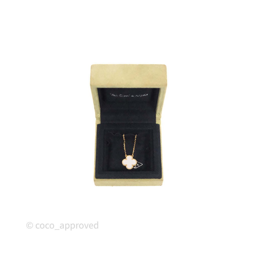 Van Cleef & Arpels Vintage Alhambra Pendant Necklace White Mother-of-pearl Yellow Gold