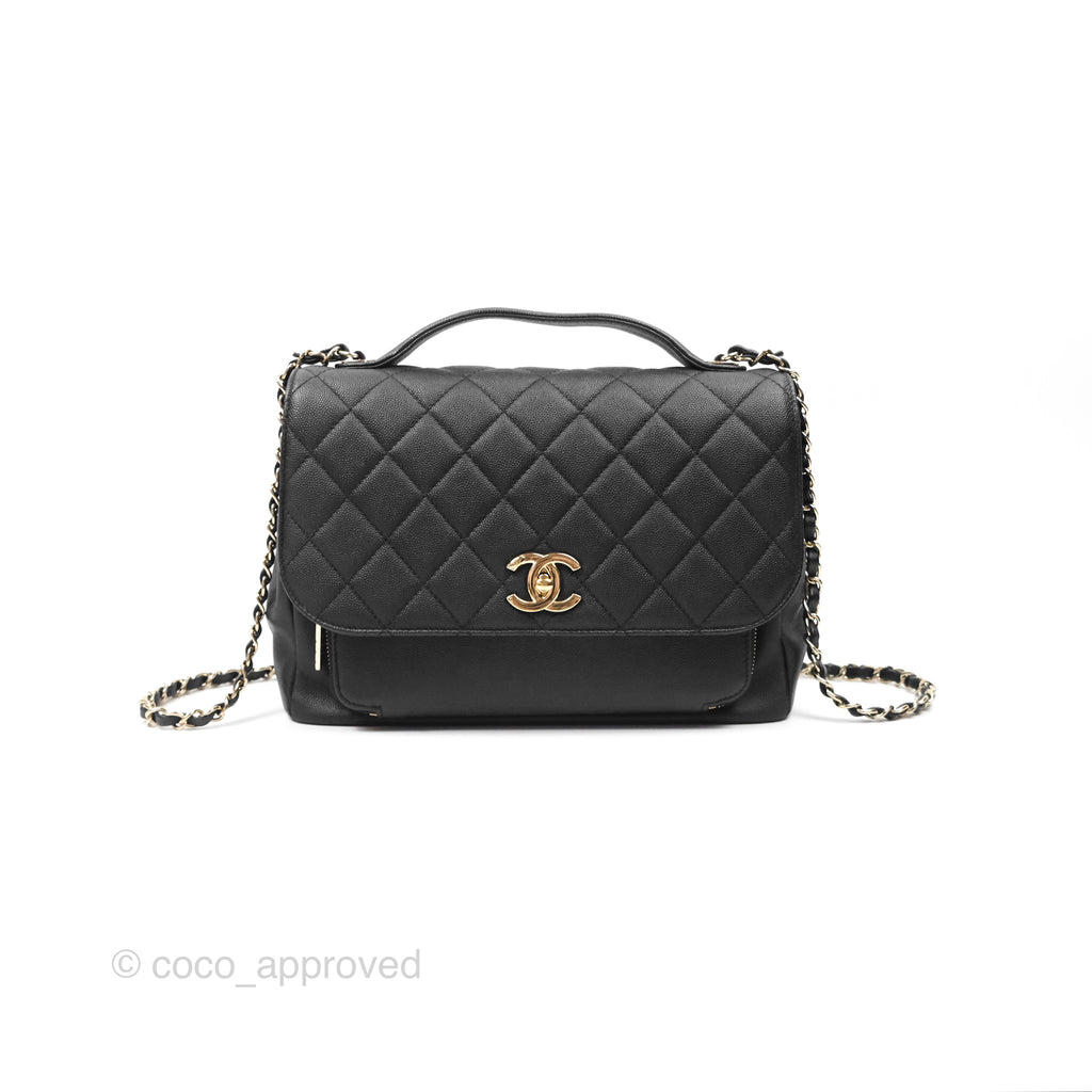 Chanel Quilted Large Business Affinity Flap Black Caviar Gold Hardware