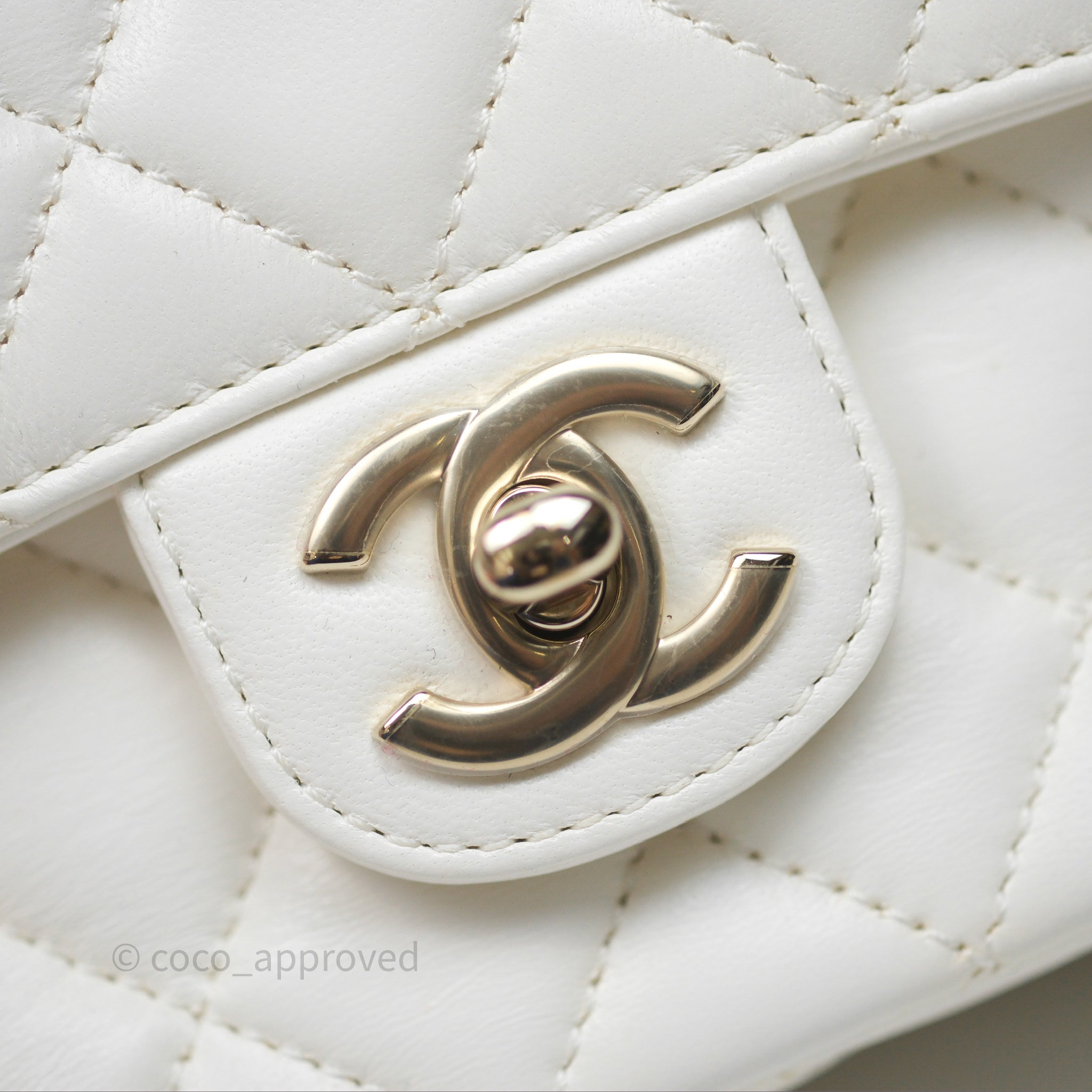 Chanel Crystals Top Handle Mini Rectangular Flap Bag White