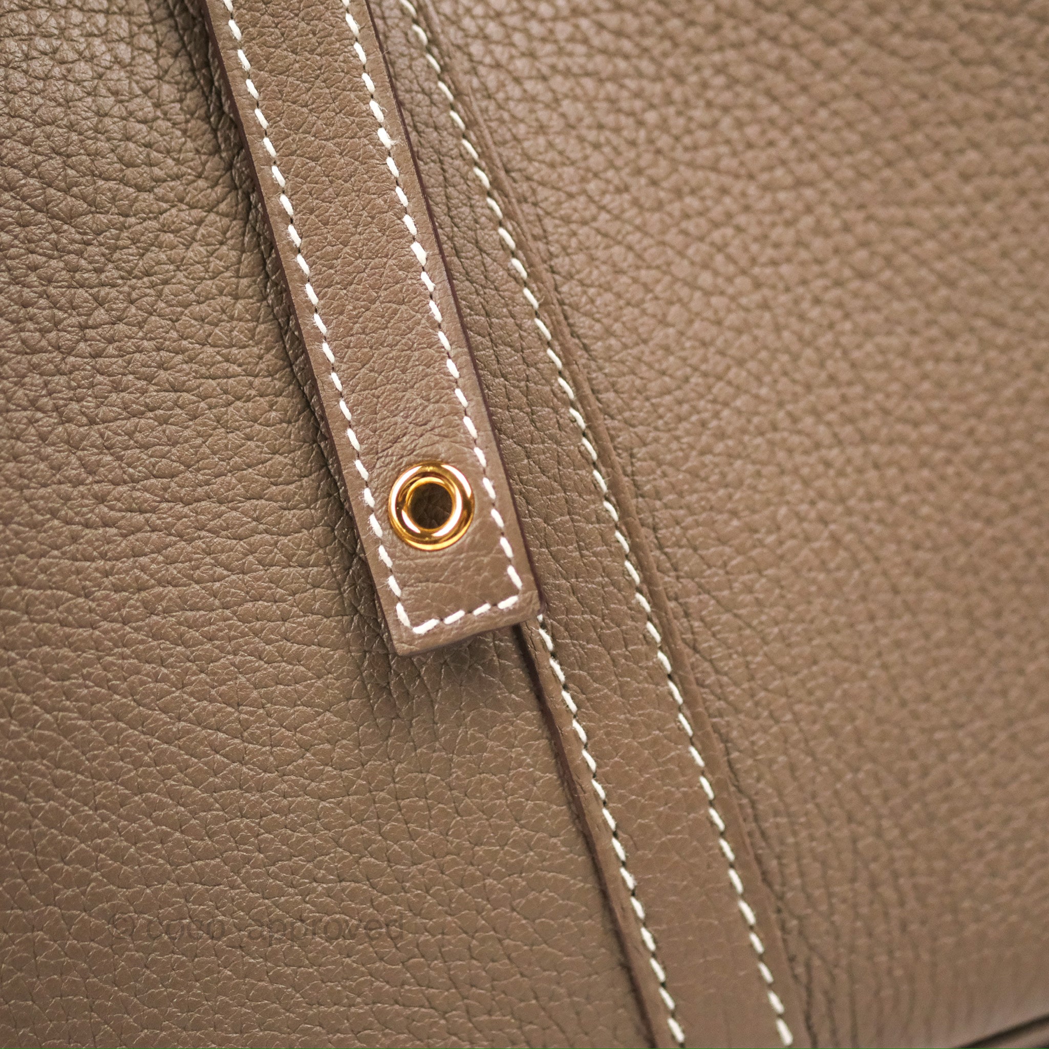 Hermès Hermes Picotin Handbag 22 GRAINED LEATHER CLEMENCE ETOUPE