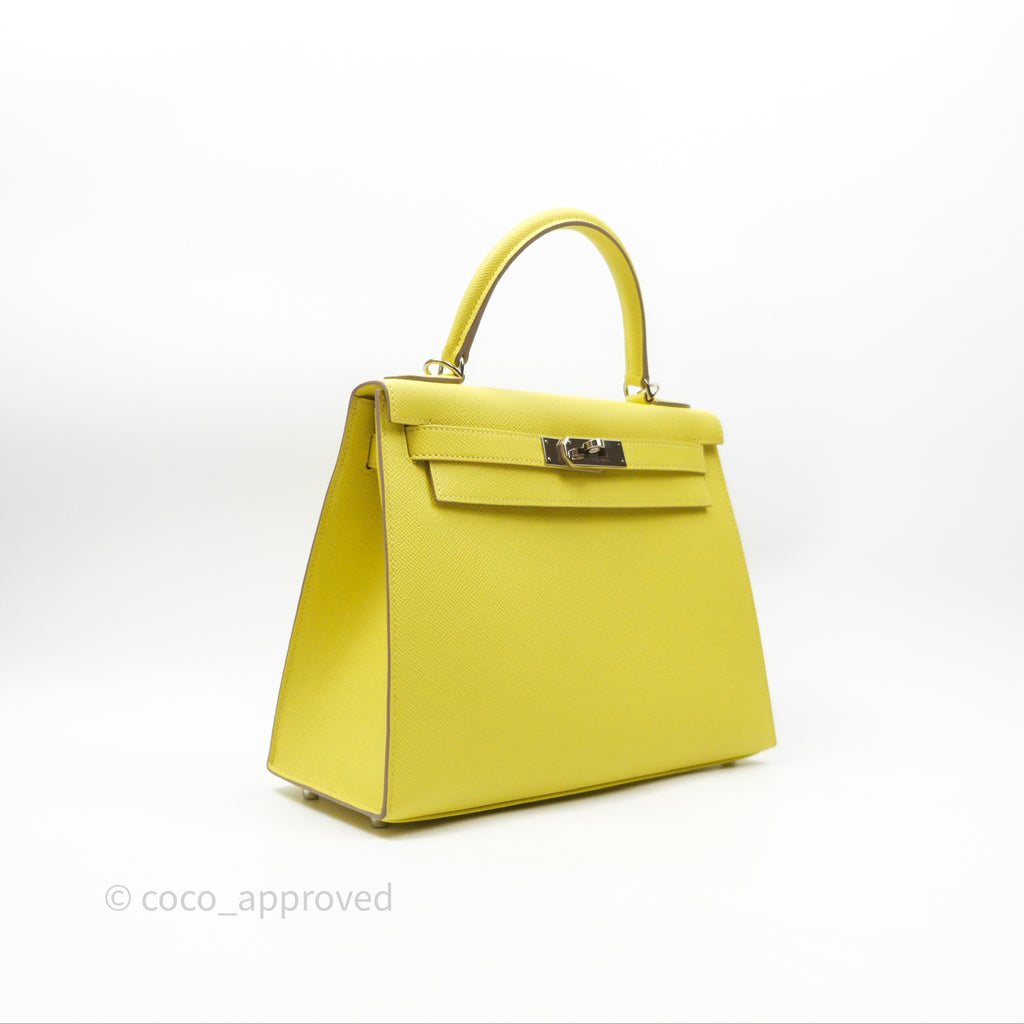 Hermès Sellier Kelly 28 Lime 9R Epsom Palladium Hardware