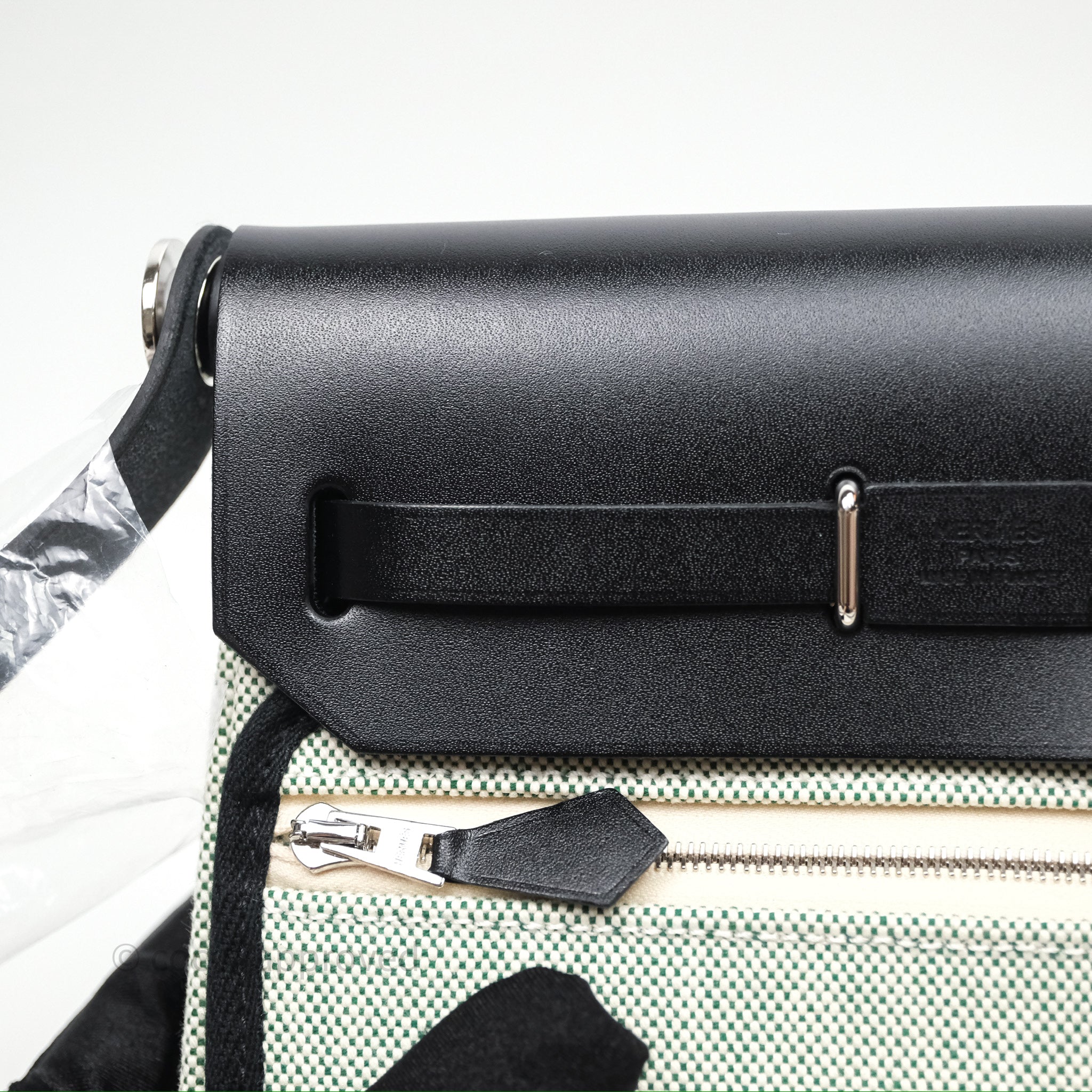Hermès Herbag Zip 20 MinI Vert Moyen 65 Noir 89 Palladium