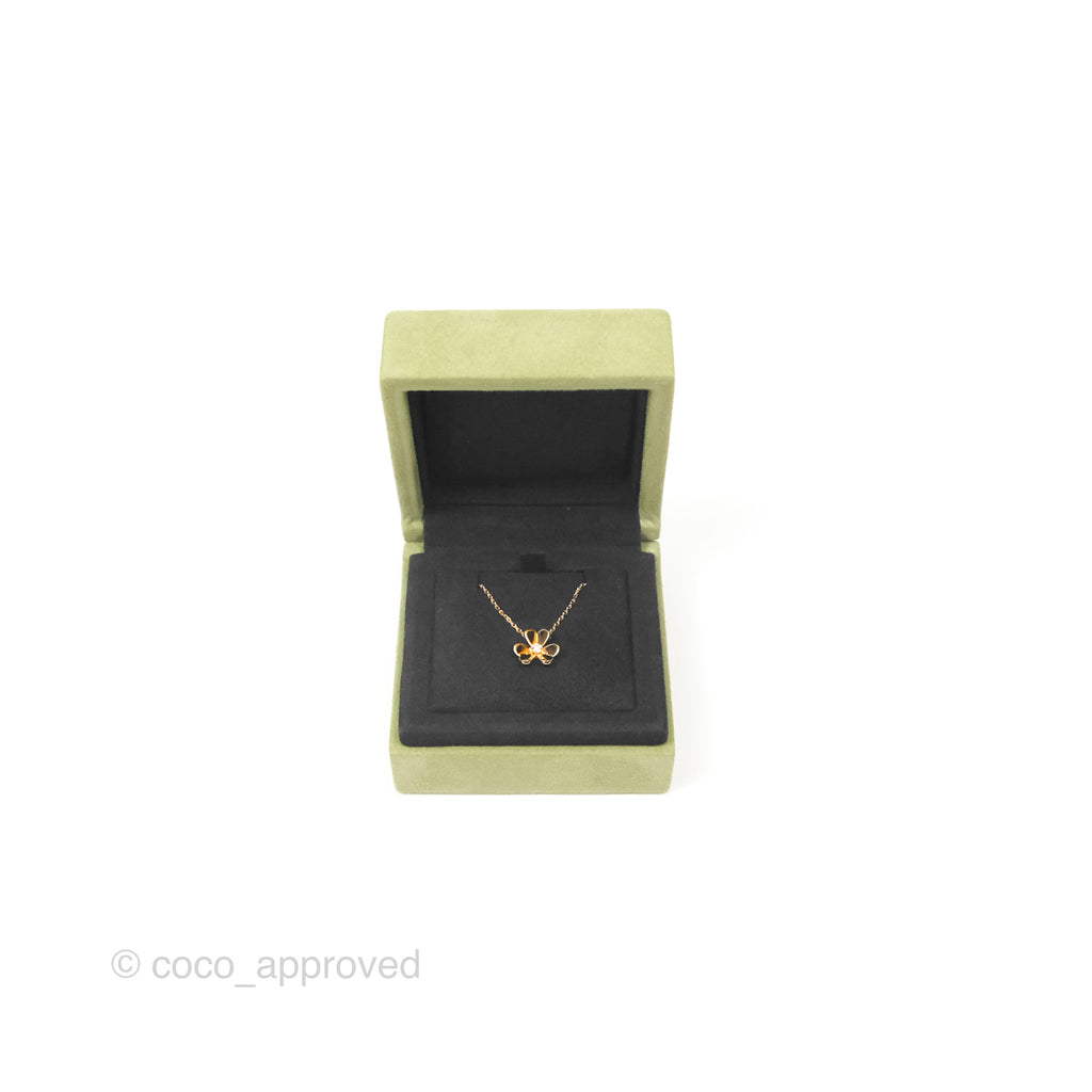 Van Cleef & Arpels Frivole Pendant 18K Yellow Gold Diamond Mini Model