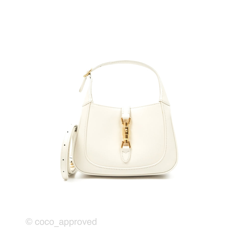 Gucci Jackie 1961 White Mini Shoulder Bag Gold Hardware