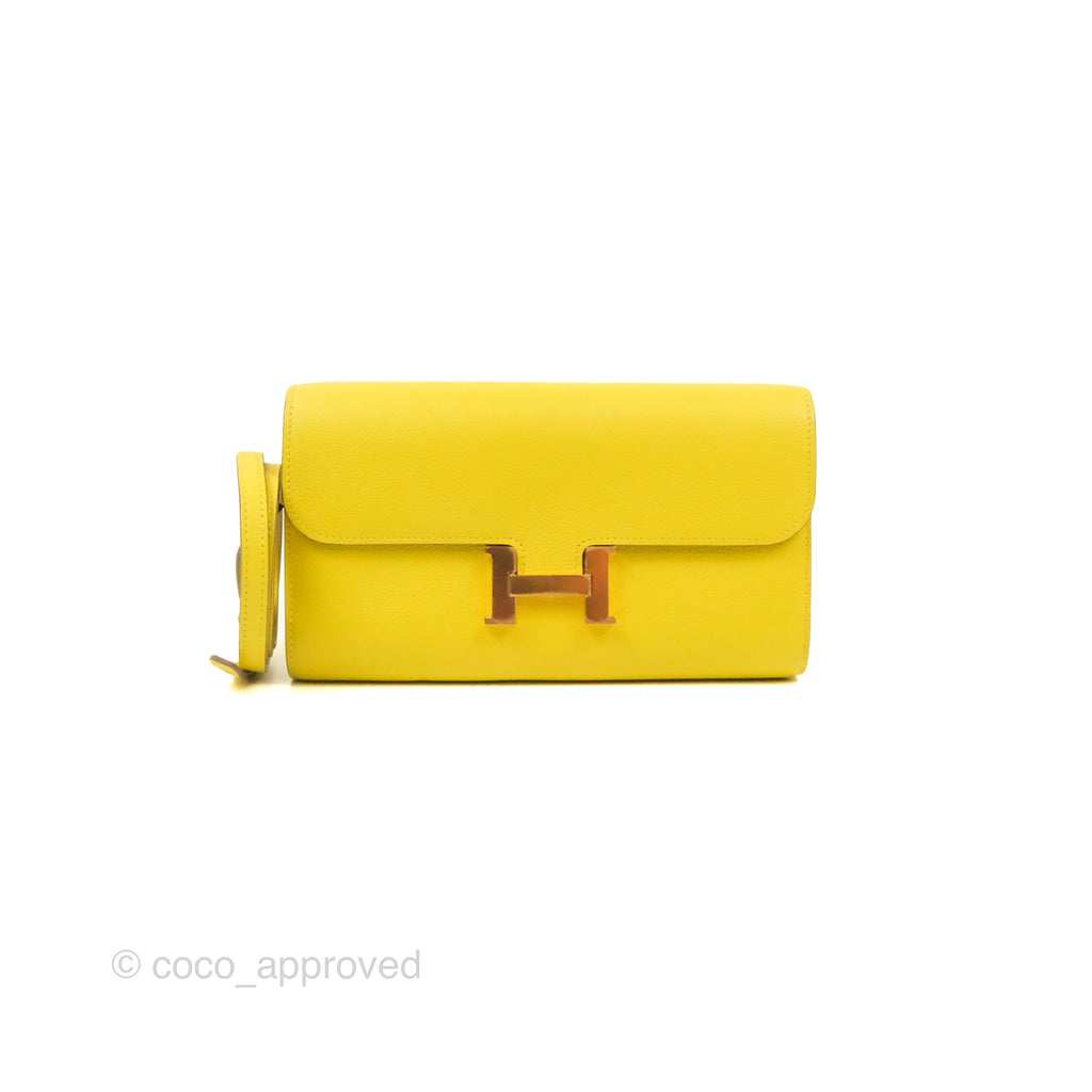 Hermès Constance To Go Wallet Lime Evercolour Gold Hardware