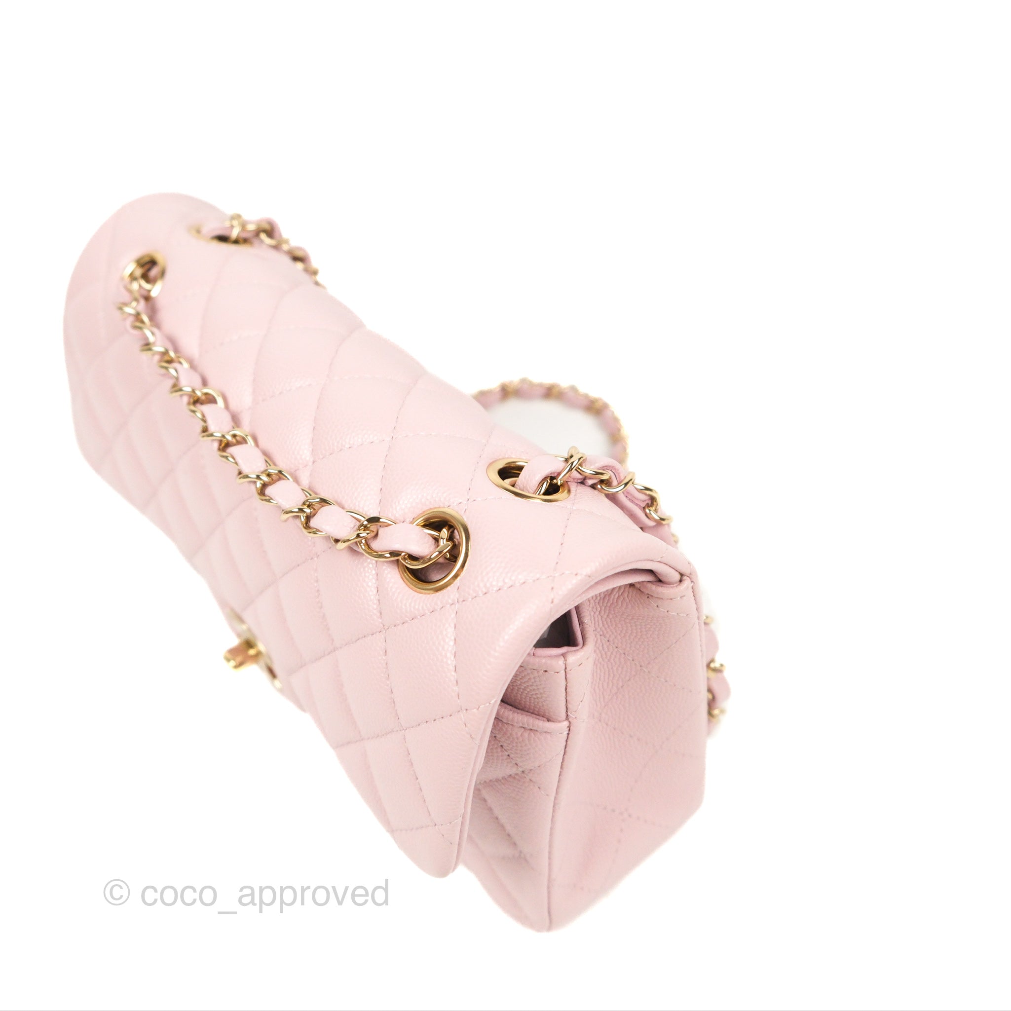 Chanel Small Classic Quilted Flap Pink Caviar Gold Hardware 21S – Coco  Approved Studio