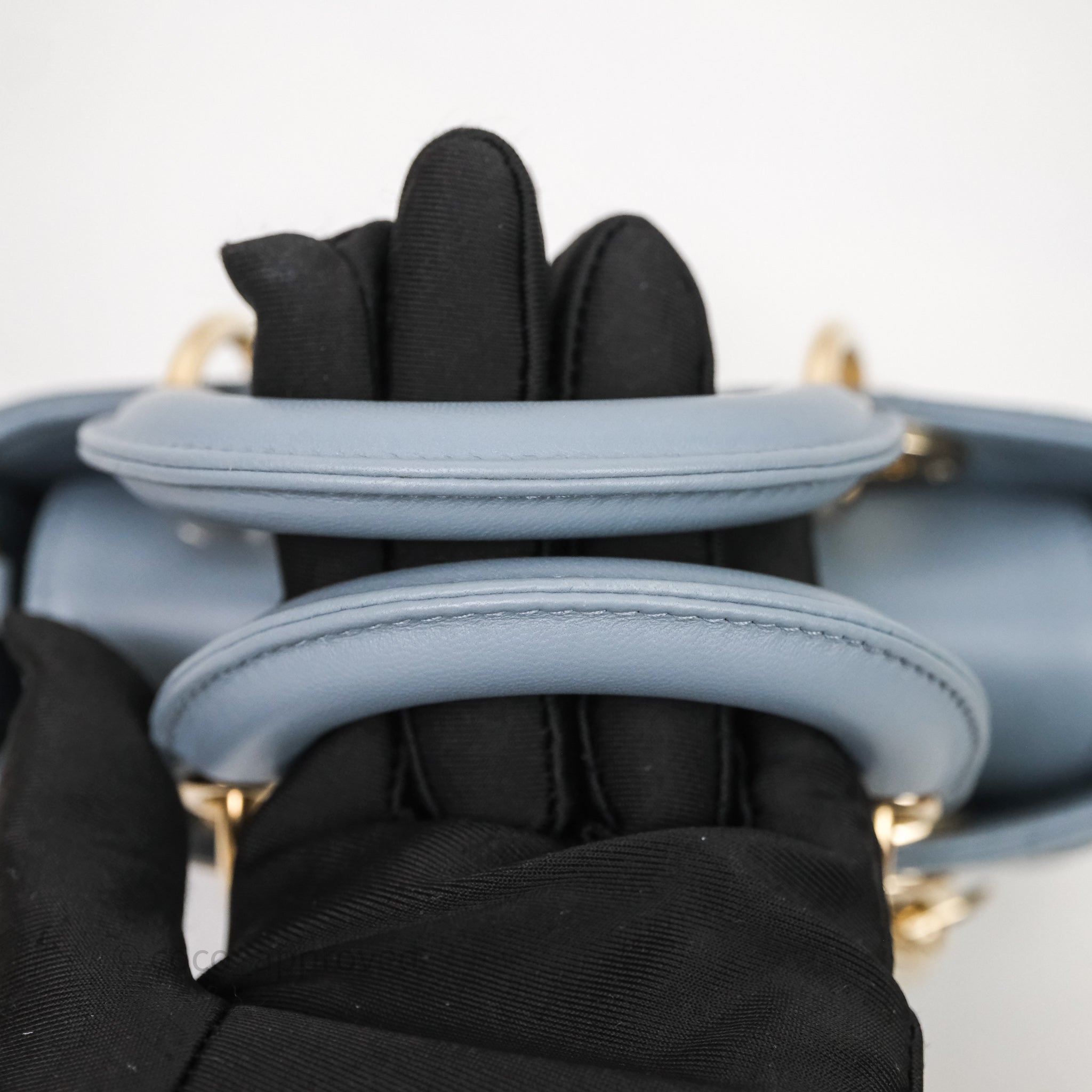 Christian Dior Micro Lady D-Joy Bag Blue Cannage Lambskin Light