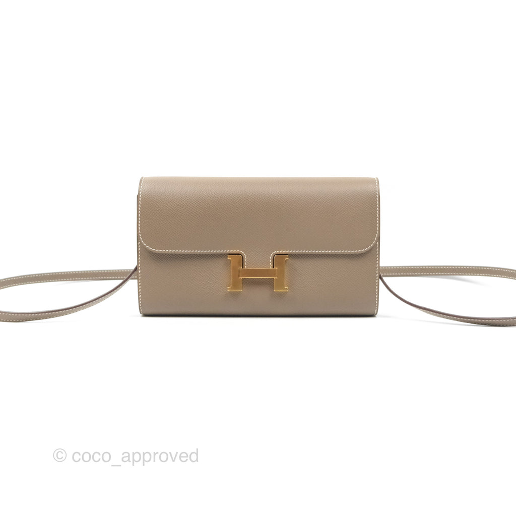 Hermès Constance To Go Wallet Etoupe Epsom Gold Hardware