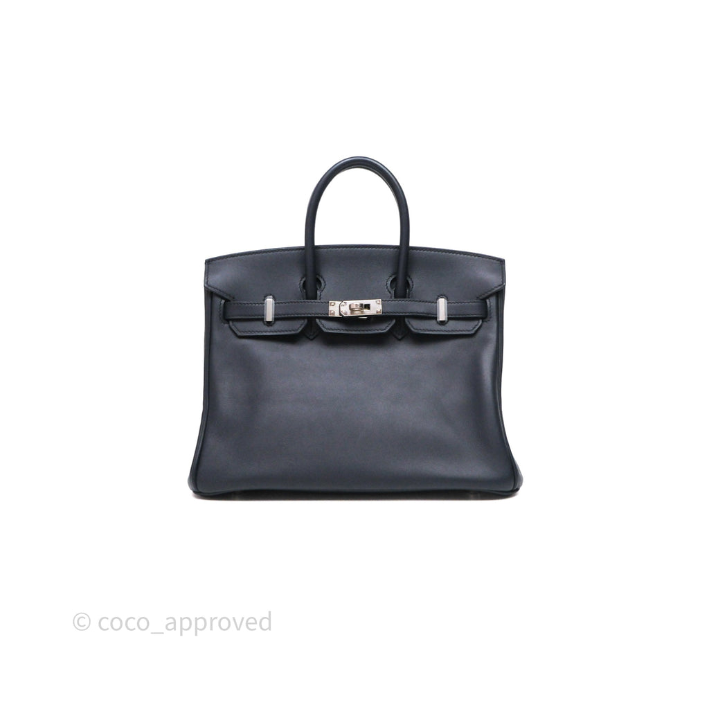 - DM/Email To Purchase - Hermes Birkin 25 Indigo Blue Swift Palladium Hardware