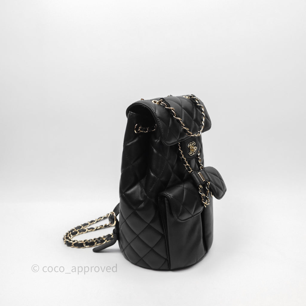 Chanel Small Pockets Backpack Black Caviar Gold Hardware 22S