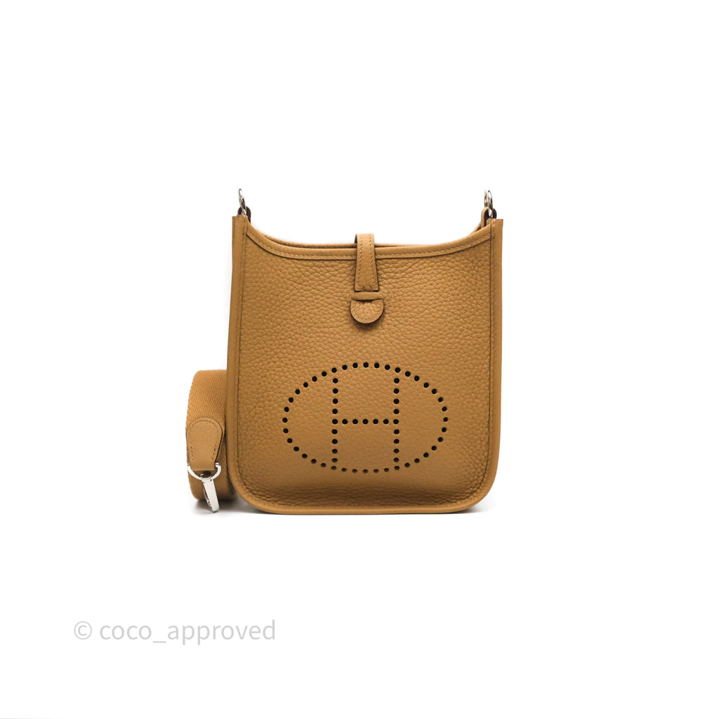 Hermès Mini Evelyne 16 Biscuit 48 Clemence Palladium Hardware