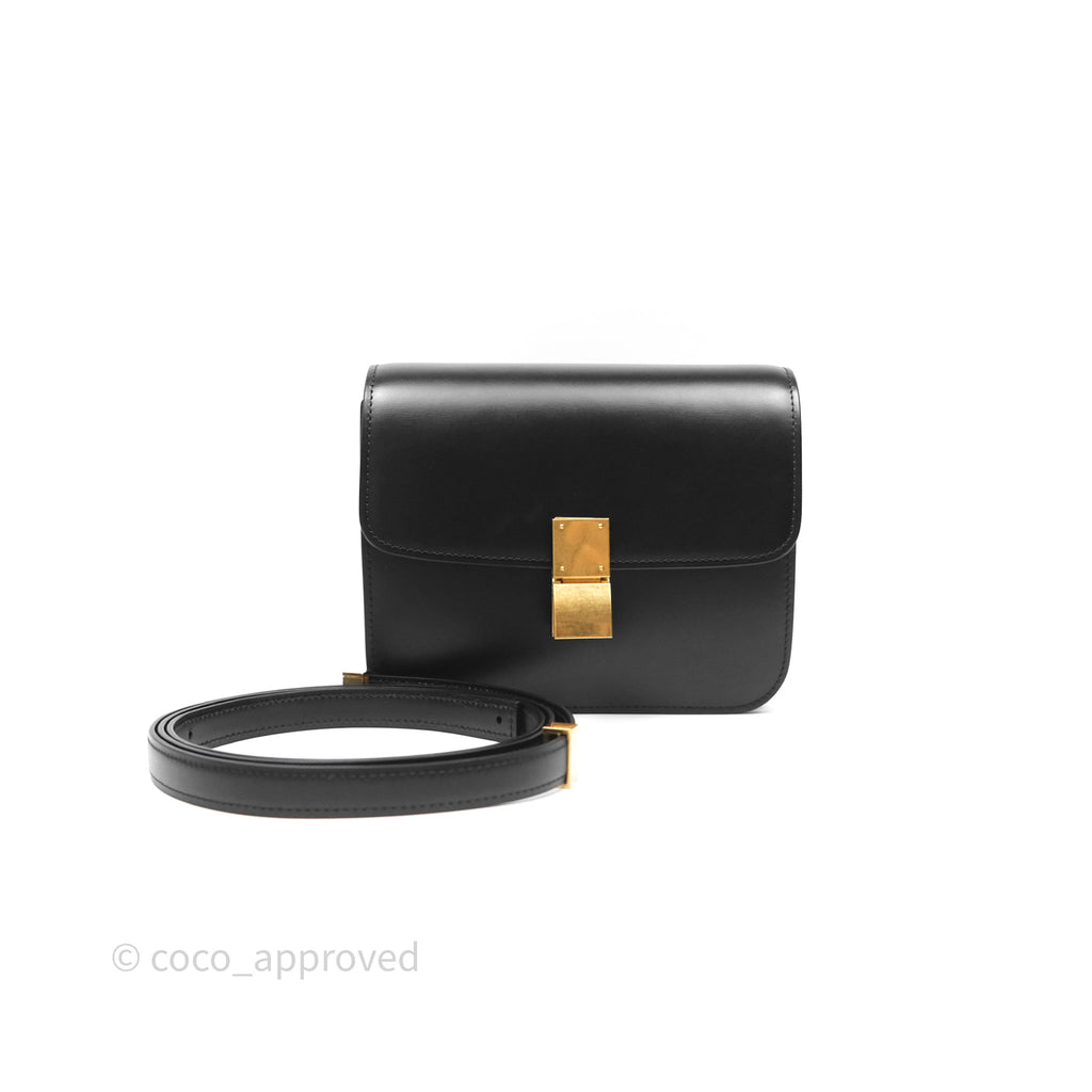 Celine Small Classic Box Flap Black Calfskin