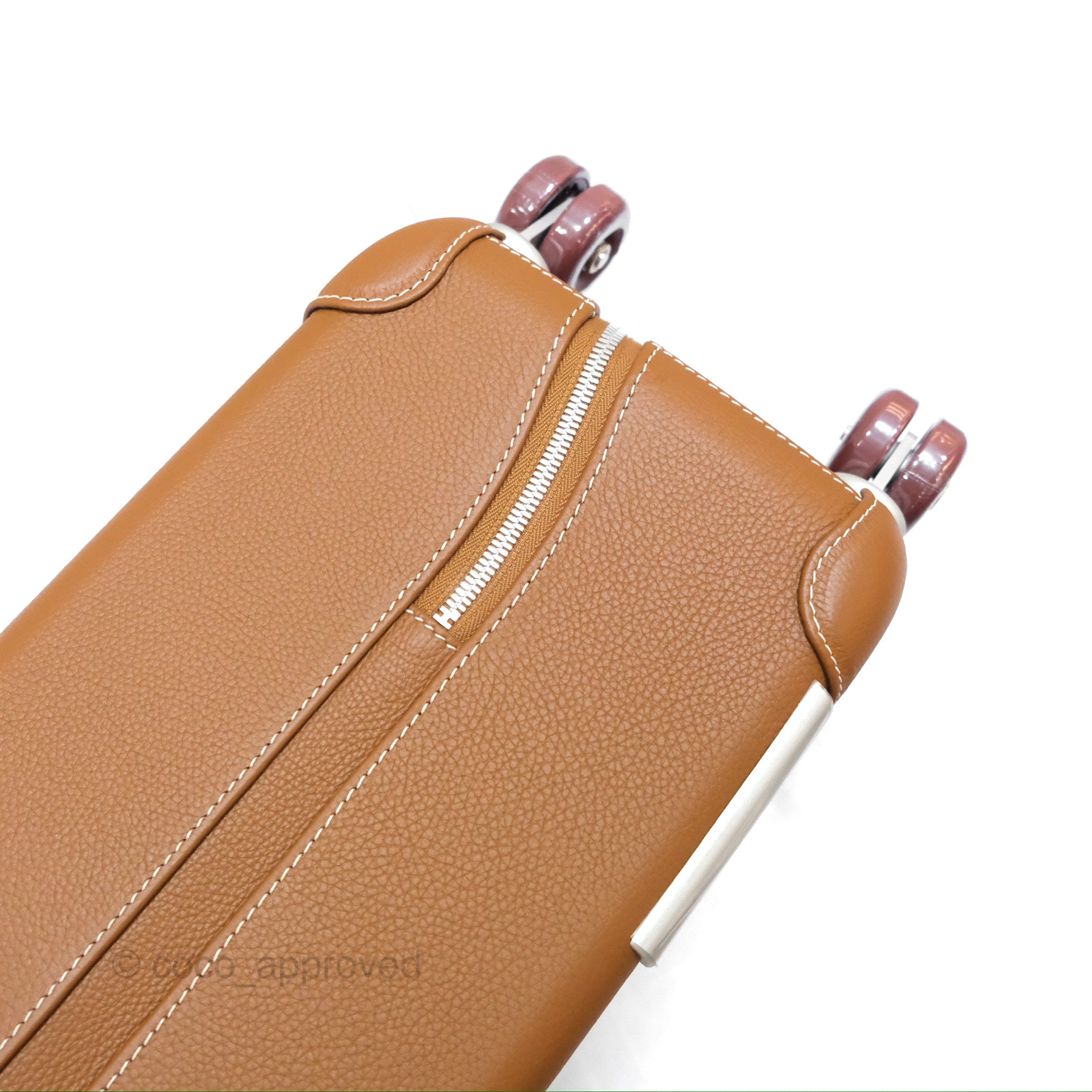 Hermès R.M.S Cabin 55 Suitcase in Ecru-Beige/ Fauve/ Orange Canvas