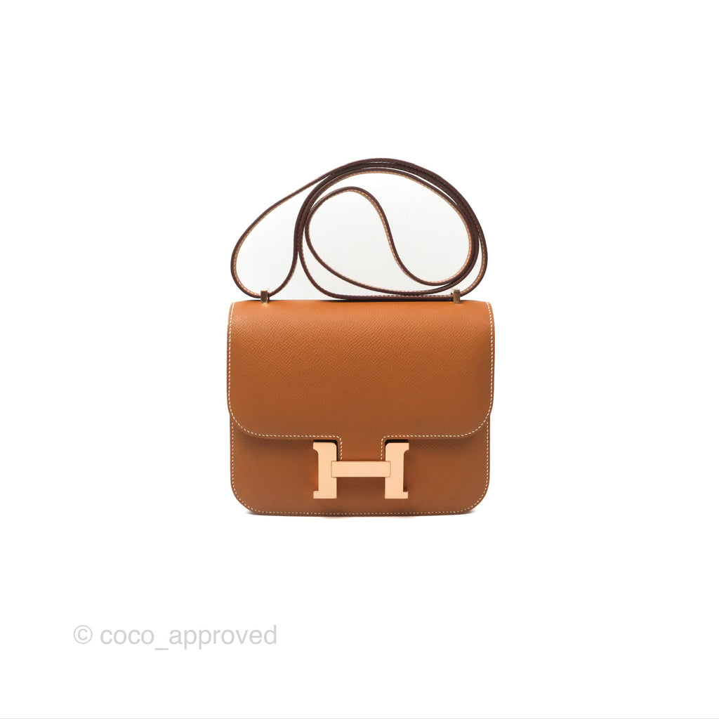 Hermès Constance Mini 18 with Mirror Gold Epsom Rose Gold Hardware