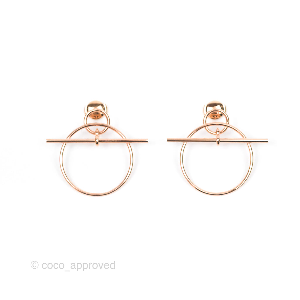 Hermès Loop Earrings Small Model Rose Gold