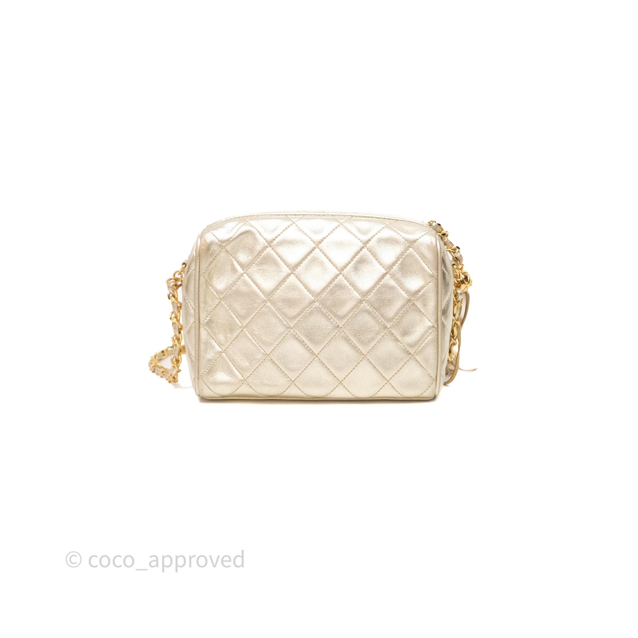 Chanel Vintage Camera Bag Gold Lambskin Gold Hardware – Coco